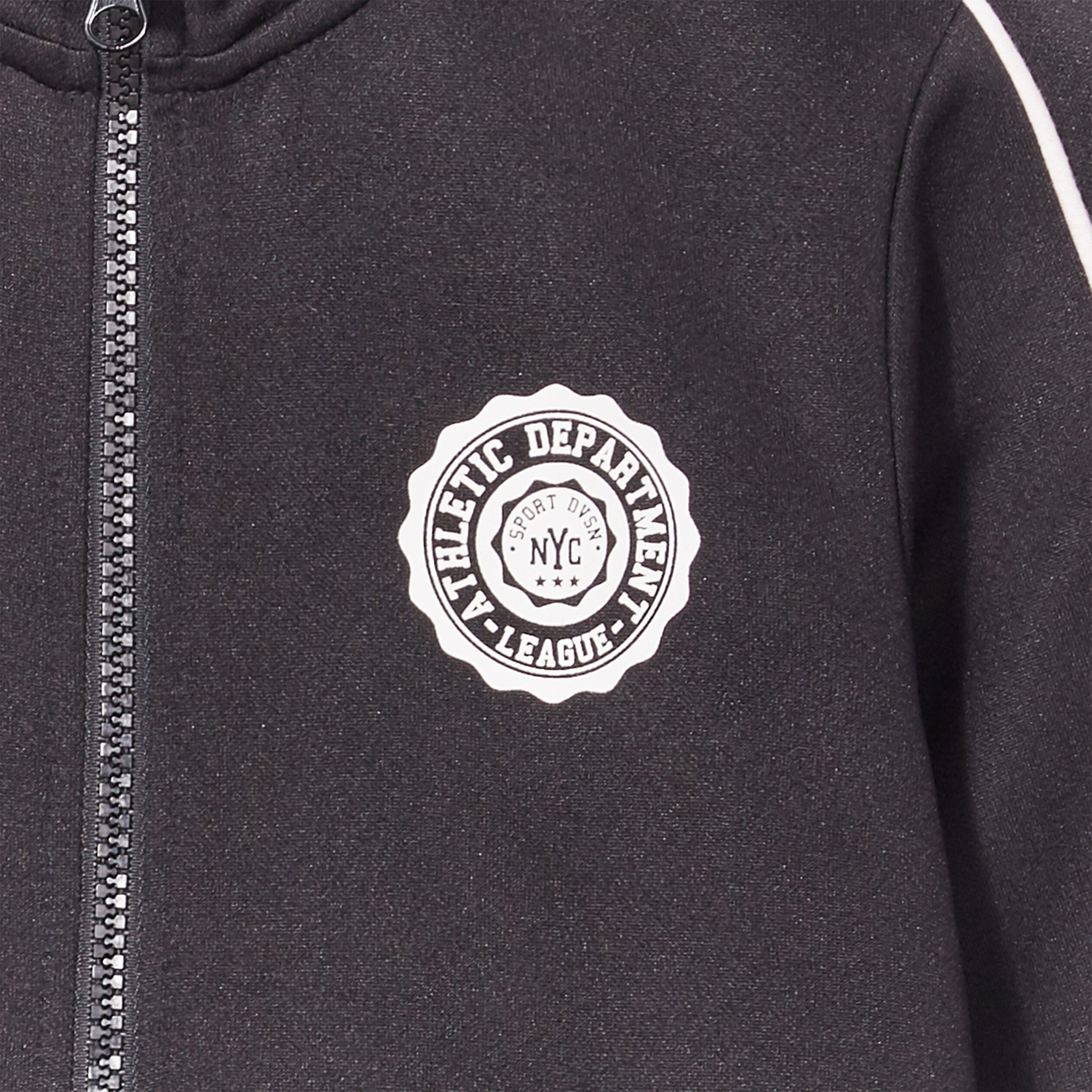 sweat zippe col montant noir garcon Sweat zippé col montant noir garçon
