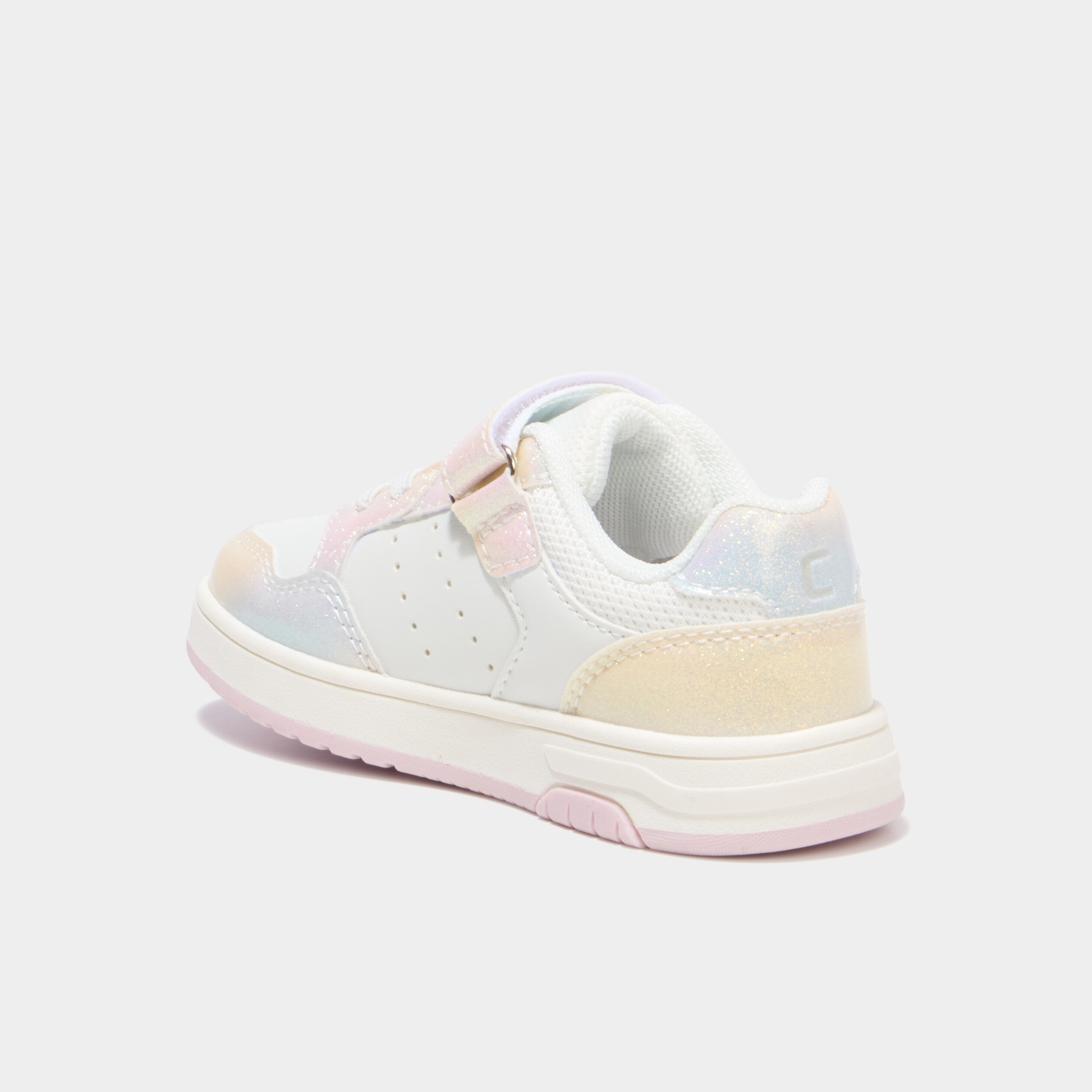 Tennis basses &agrave; scratchs bout renforc&eacute; multicolore fille
