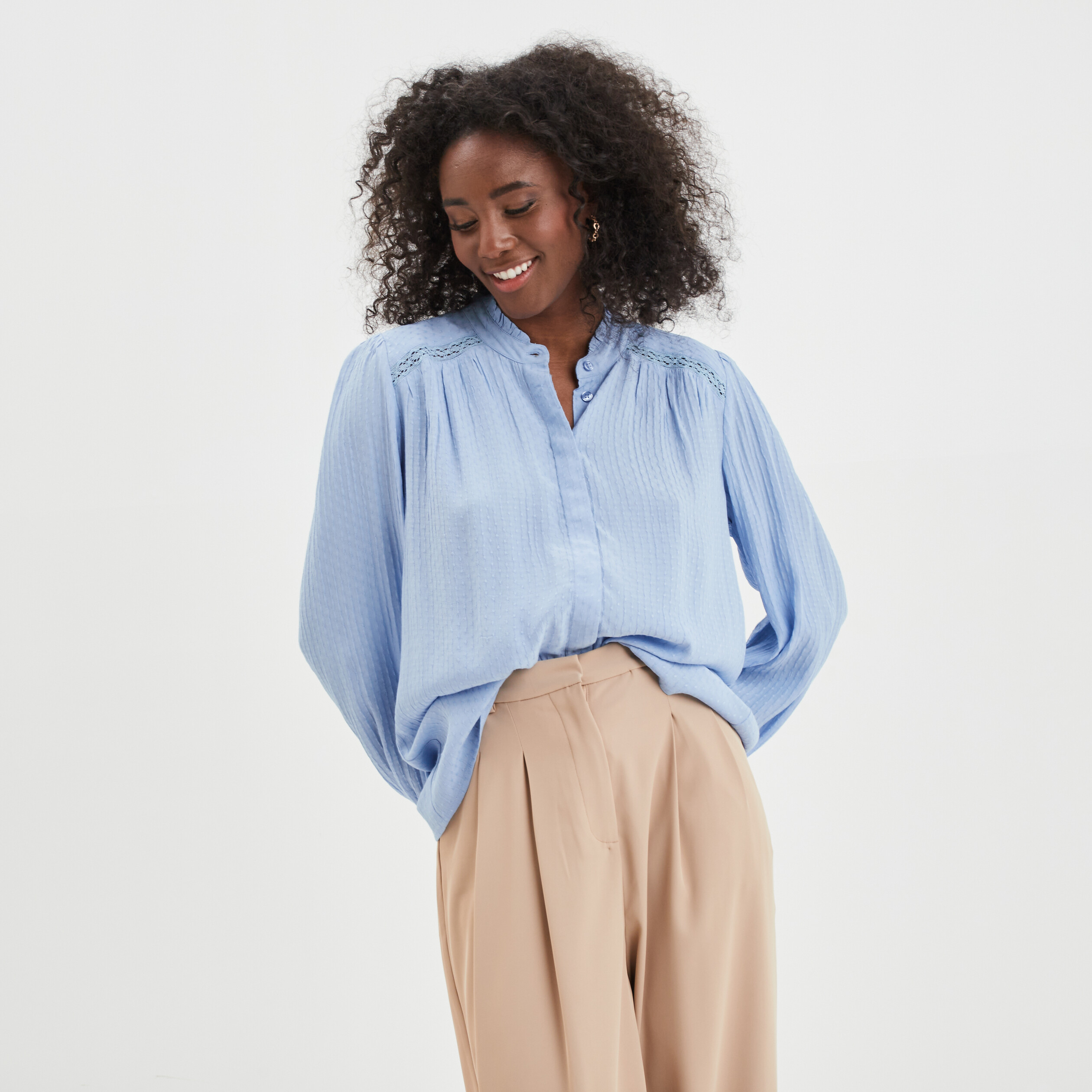 Chemise femme online col mao
