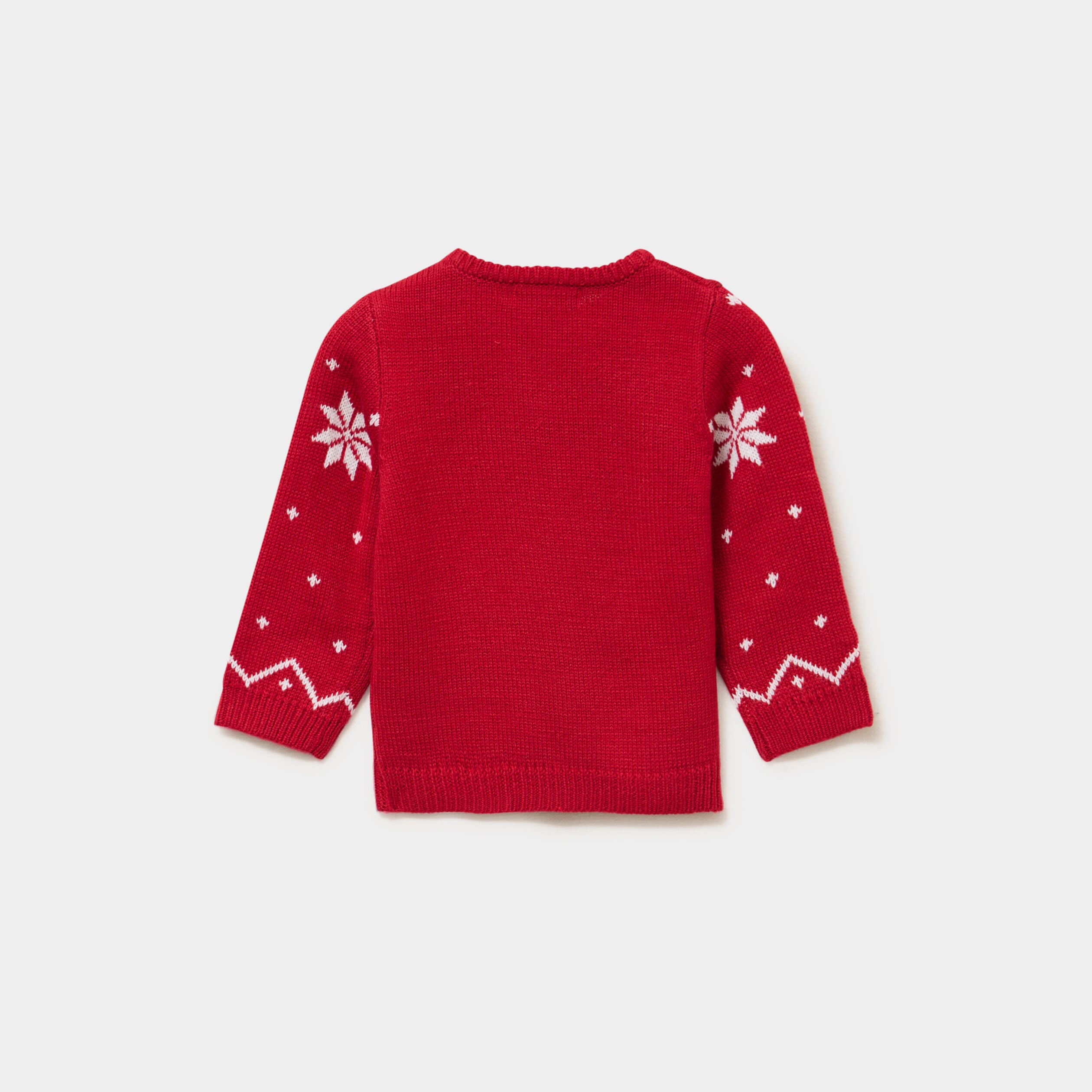 Pull de No&euml;l col rond manches longues rouge b&eacute;b&eacute; gar&ccedil;on