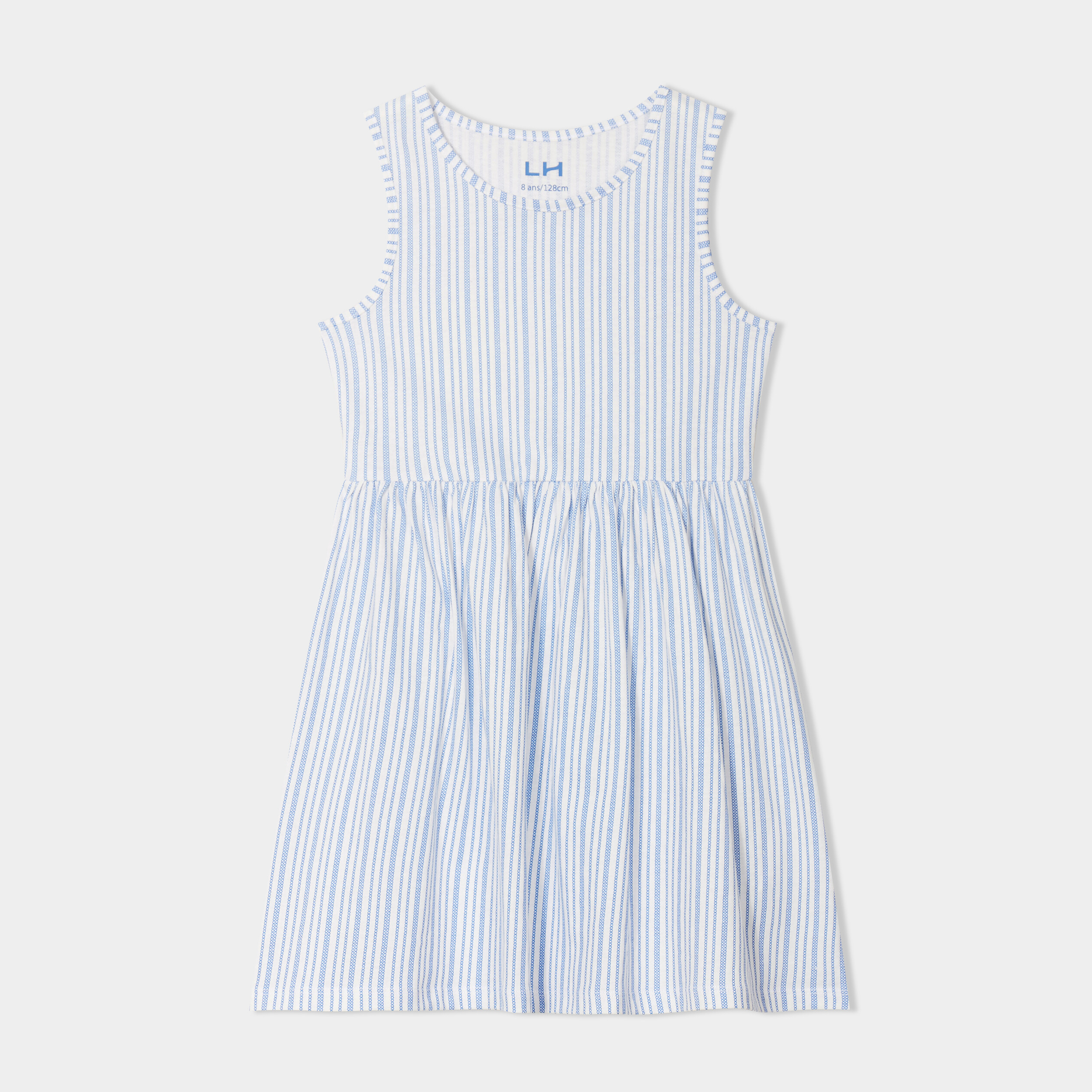 Robe patineuse sans manches coton ecru fille