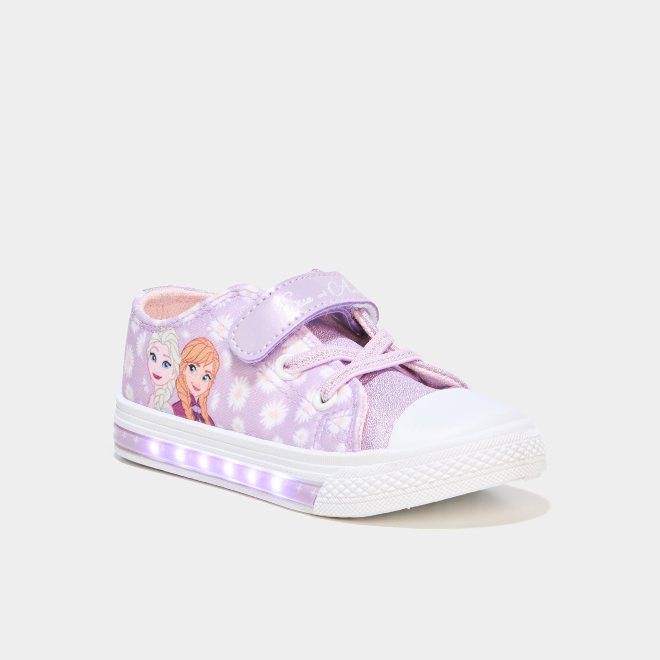 Tennis lumineuses bout renforc&eacute; Frozen parme fille