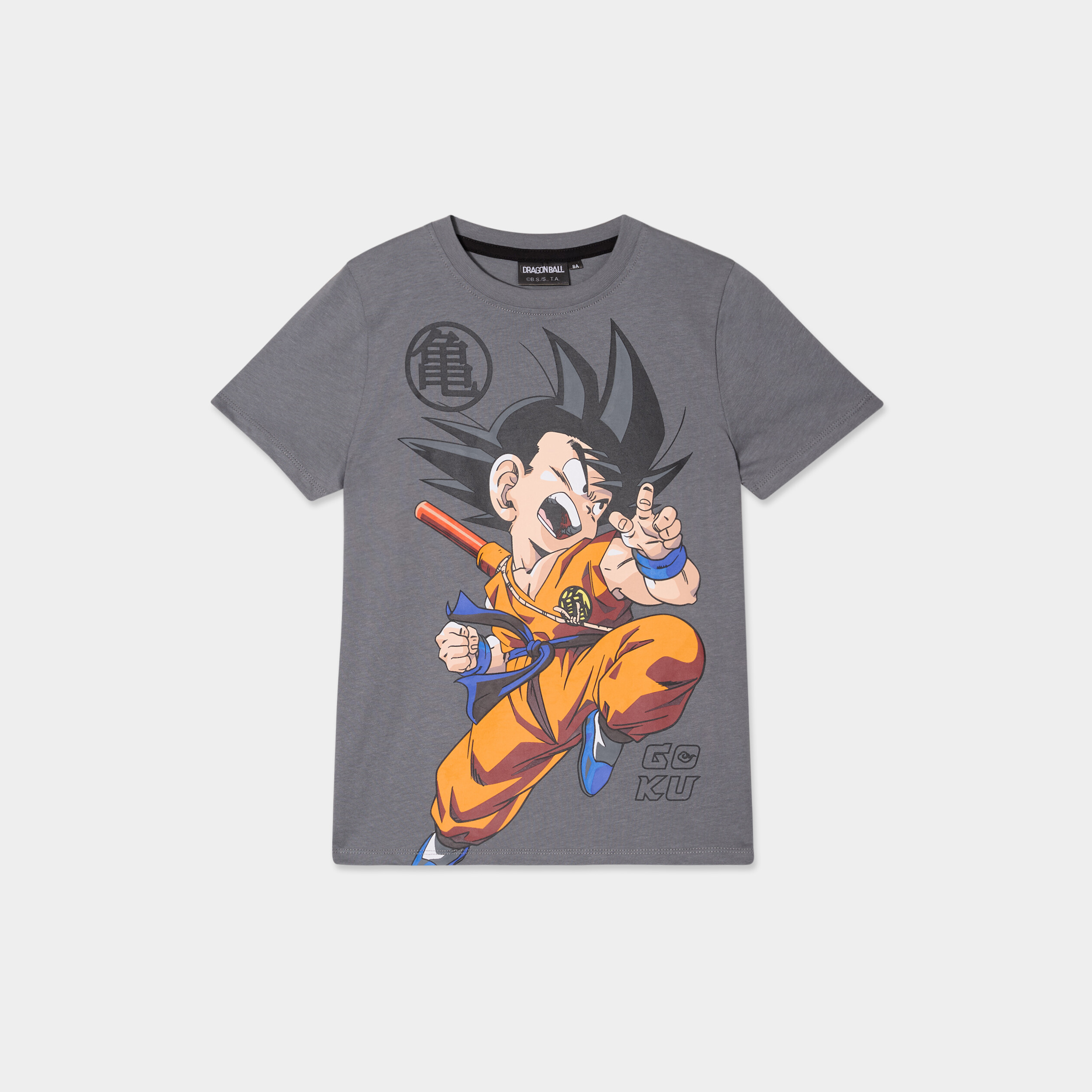 T-shirt manches courtes Dragon Ball gris fonc&eacute; gar&ccedil;on