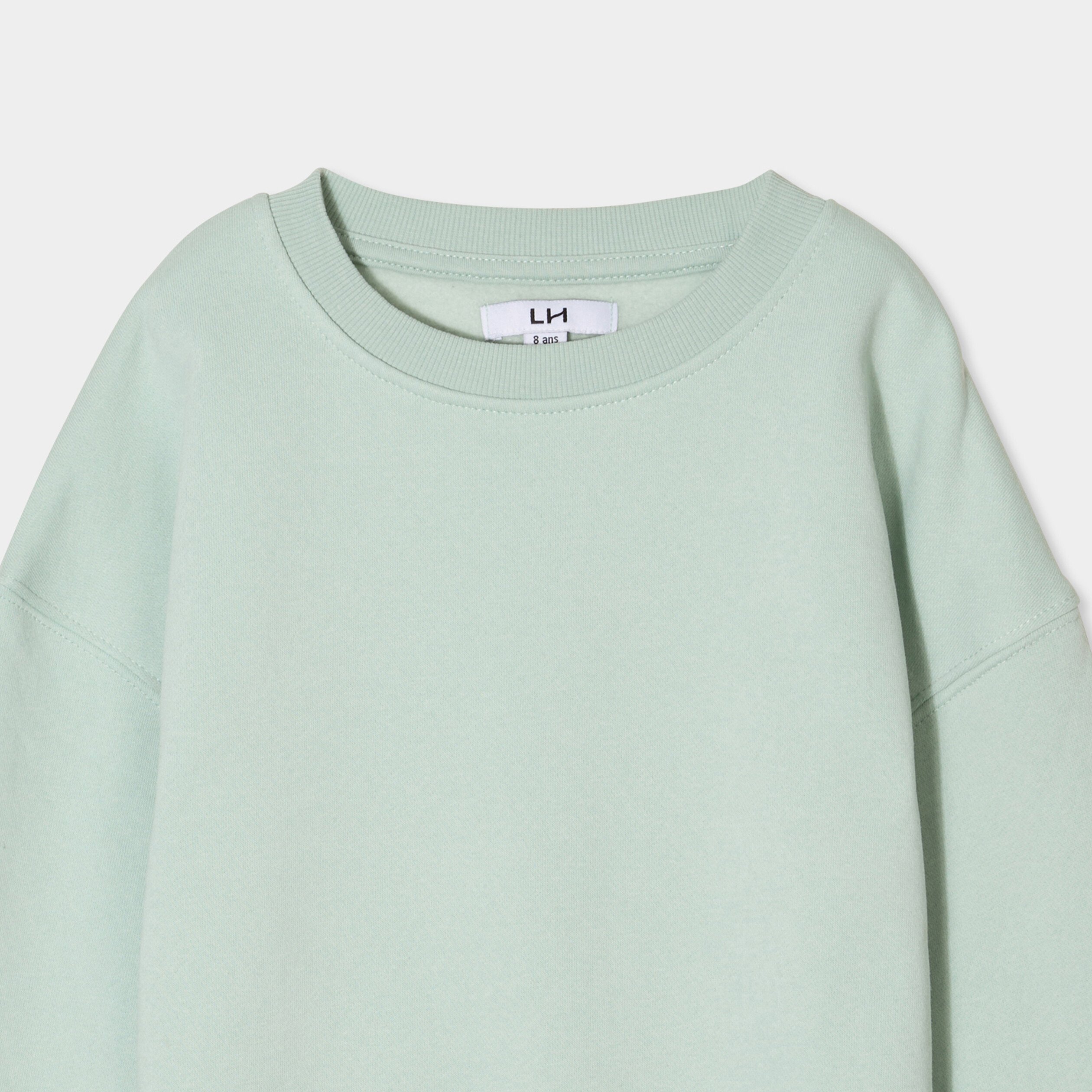 sweat oversize manches longues col rond vert pastel garcon Sweat oversize manches longues col rond vert pastel garçon