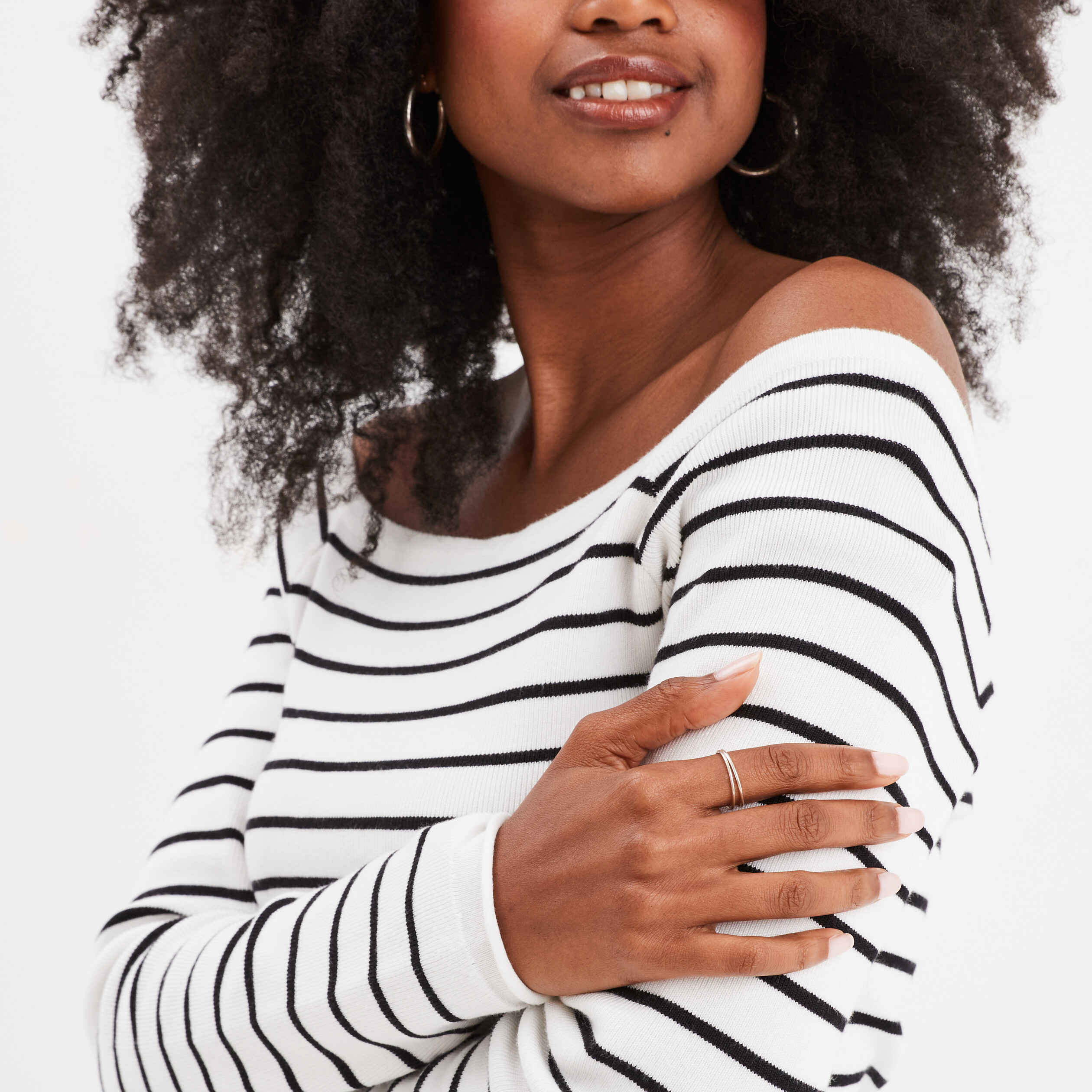 Pull côtelé col carré tricotage en côte blanc femme