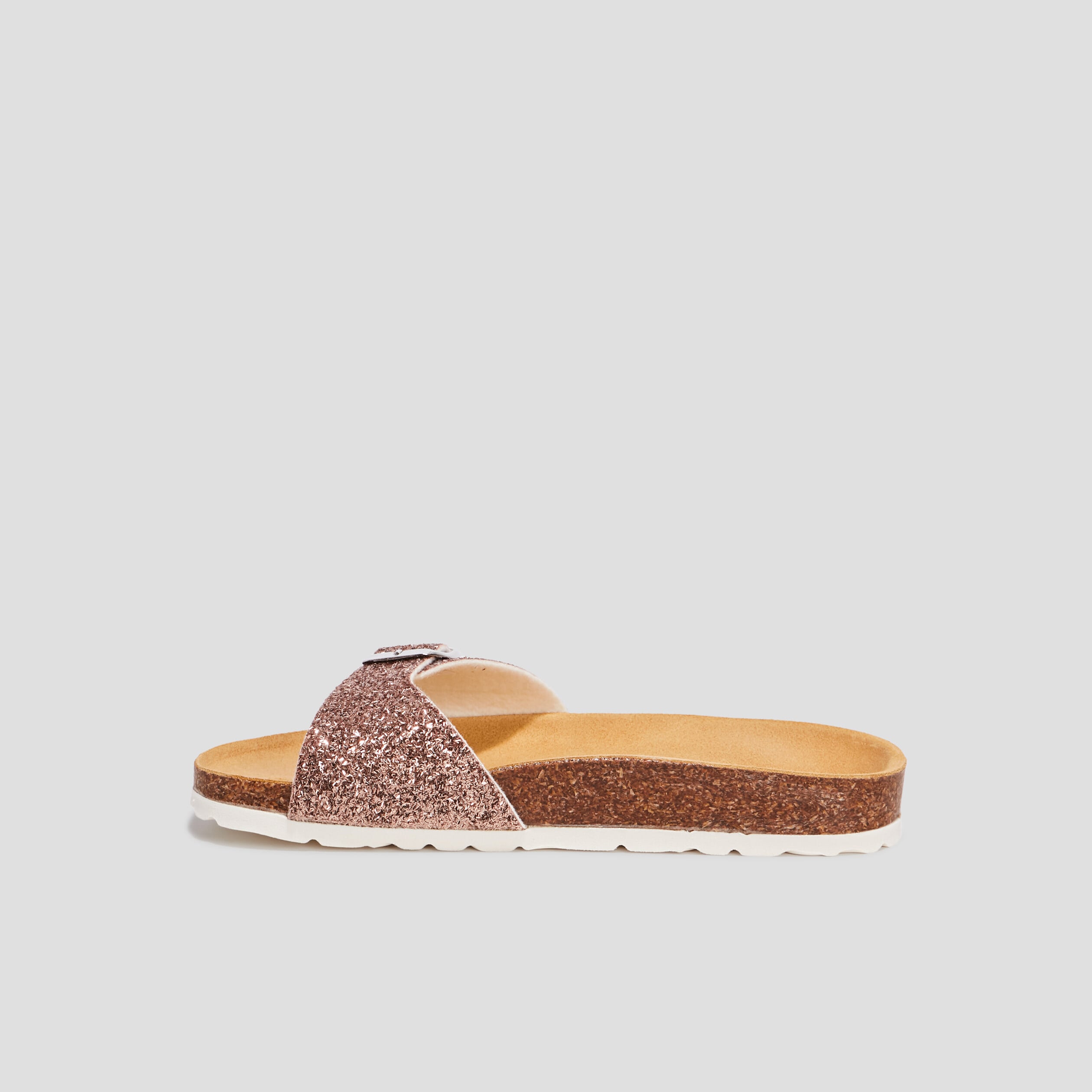 Mules anatomiques boucle sur l'avant rose femme