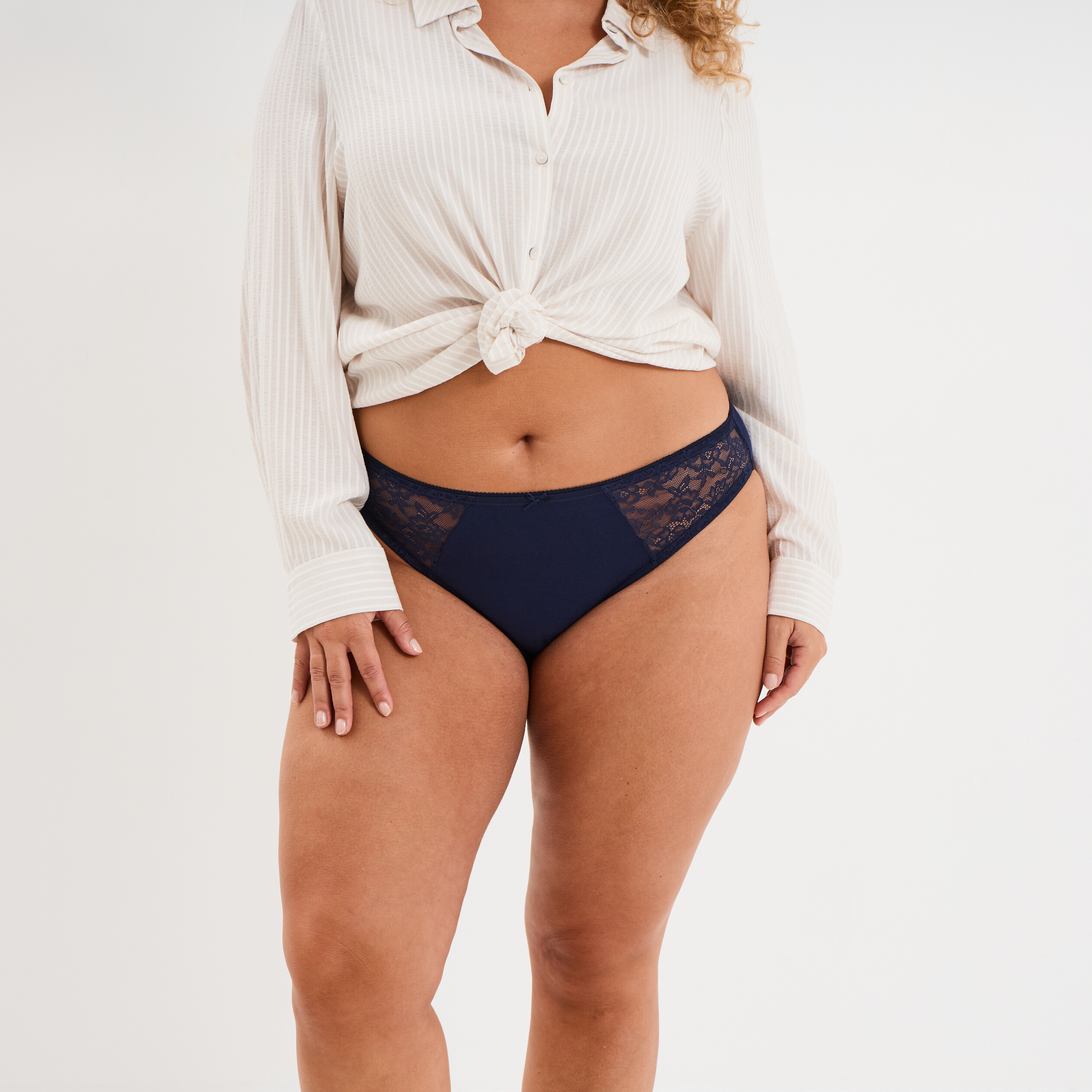 Culotte coton majoritaire bleu marine femme grande taille