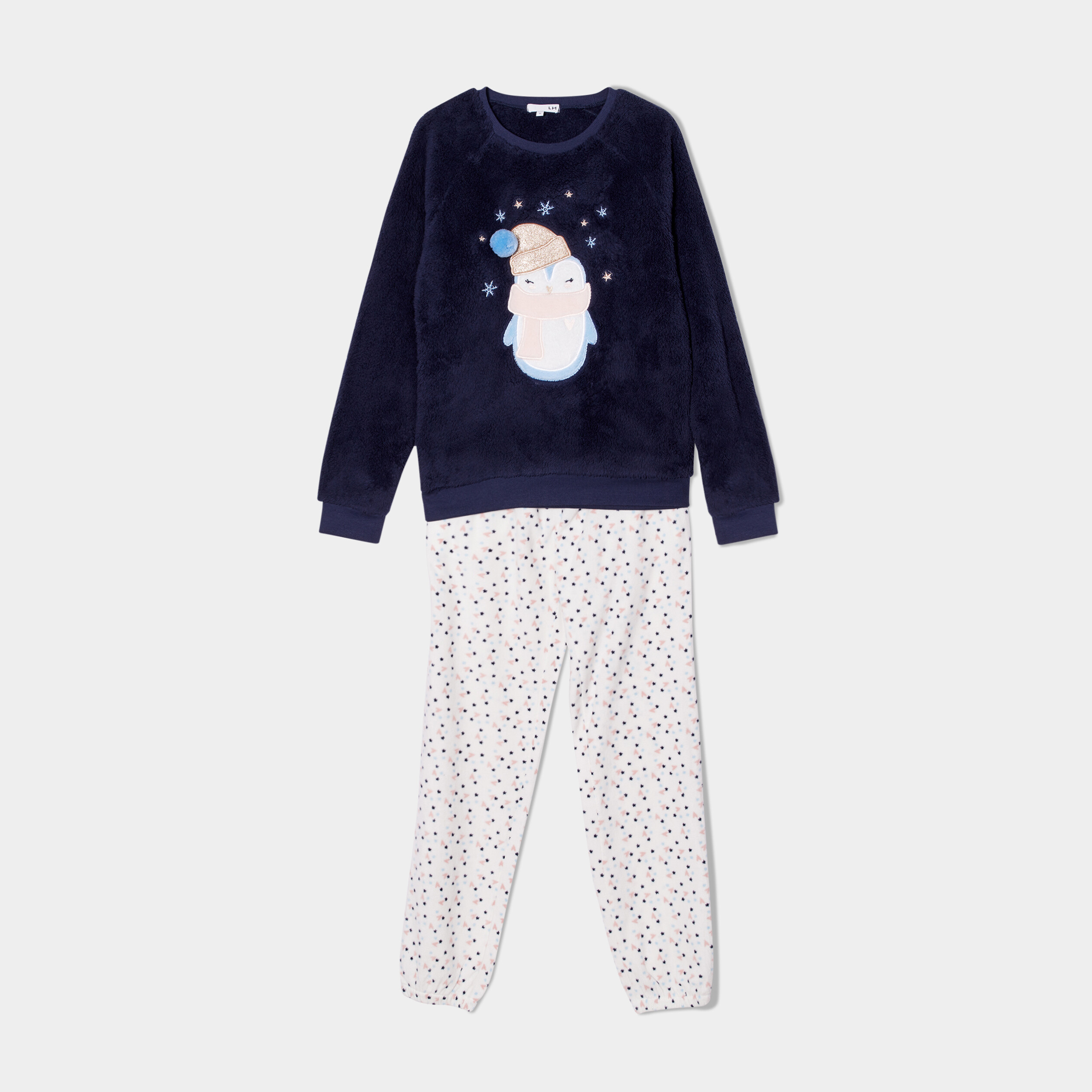Ensemble pyjama de No l 2 pi ces bleu marine femme