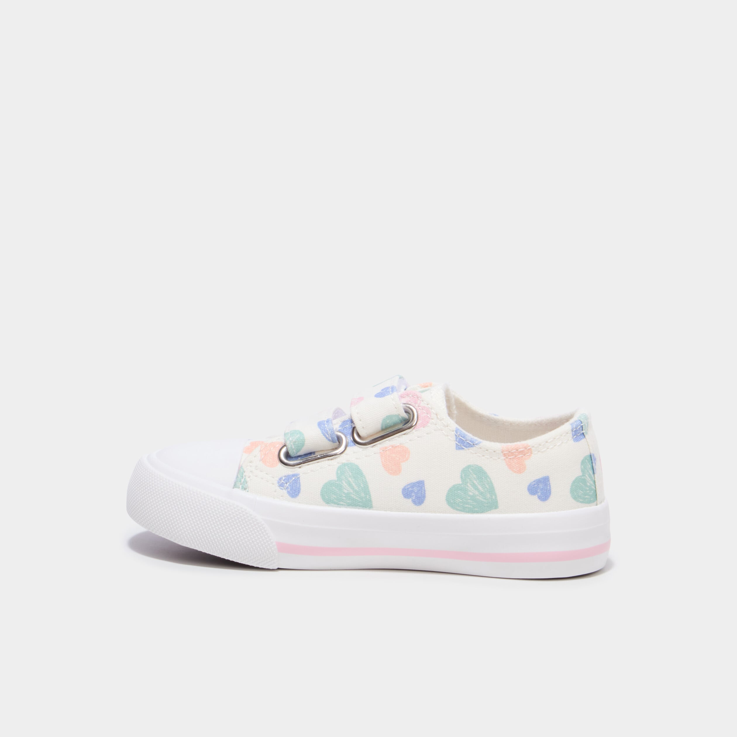Tennis basses en toile bout renforc&eacute; multicolore fille