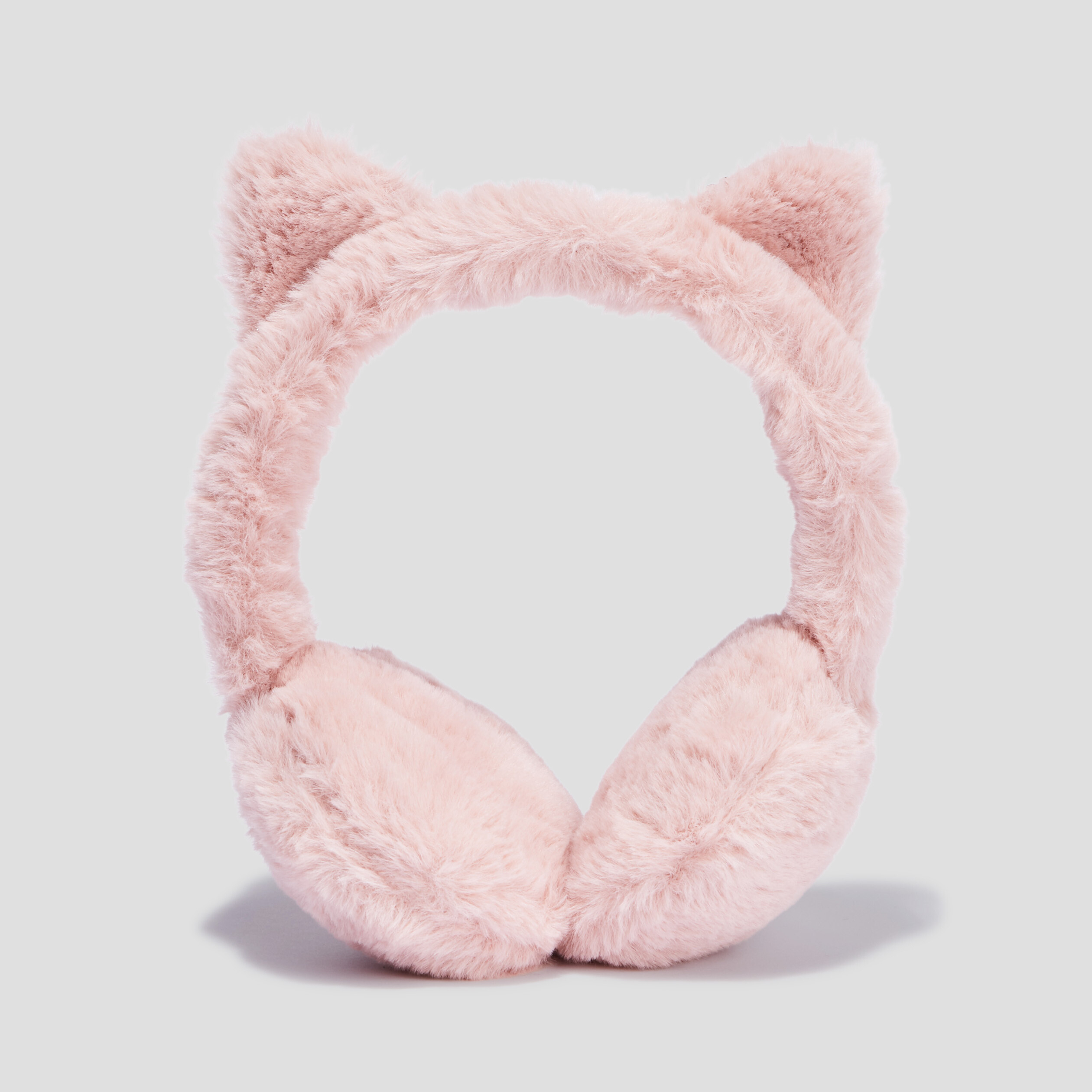 Cache-oreilles sequins fausse fourrure rose clair fille