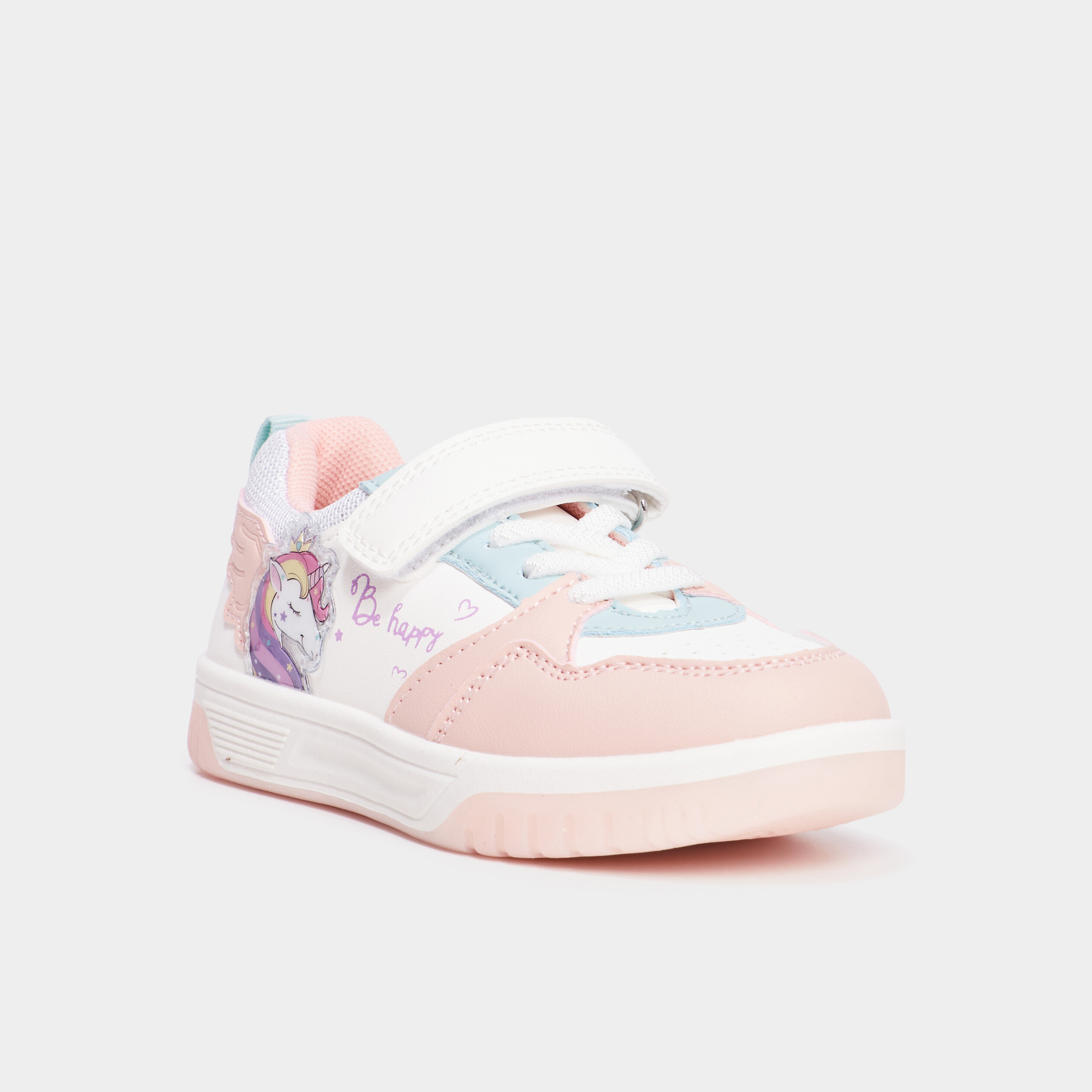 Tennis basses &agrave; scratchs blanc fille