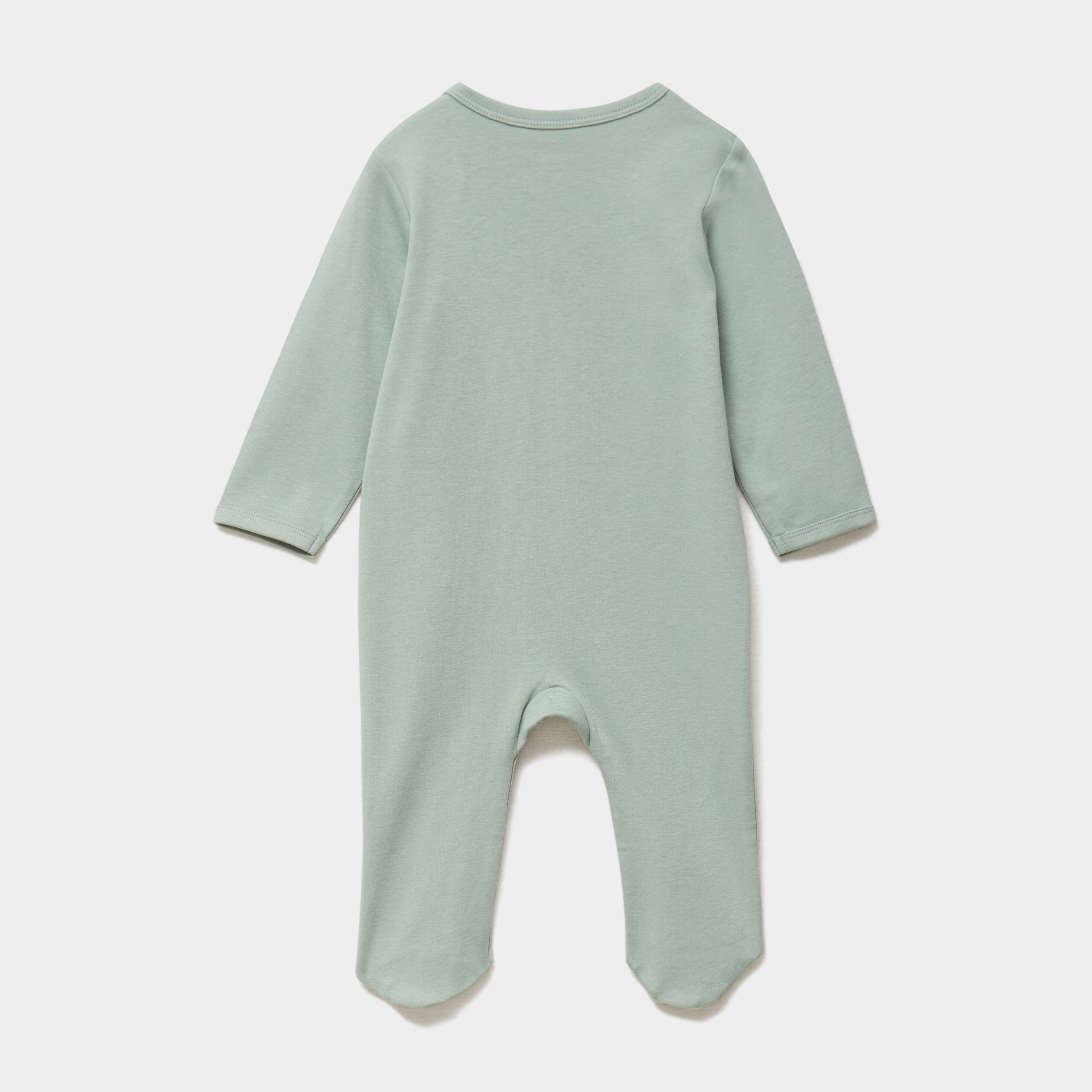 Dors-bien coton &agrave; manches longues zipp&eacute; vert clair b&eacute;b&eacute;