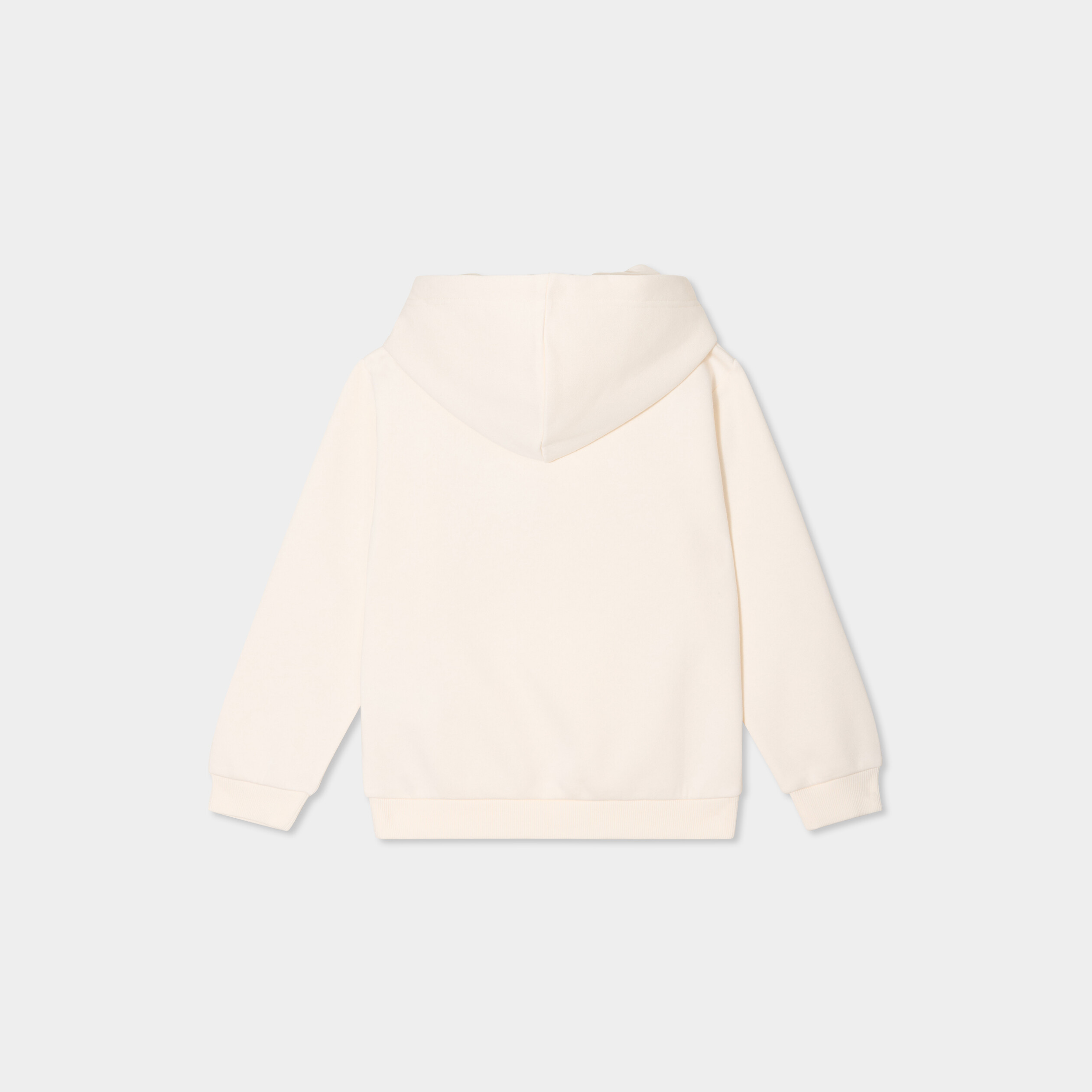 Sweat &agrave; capuche hoodie &agrave; logo creme fille