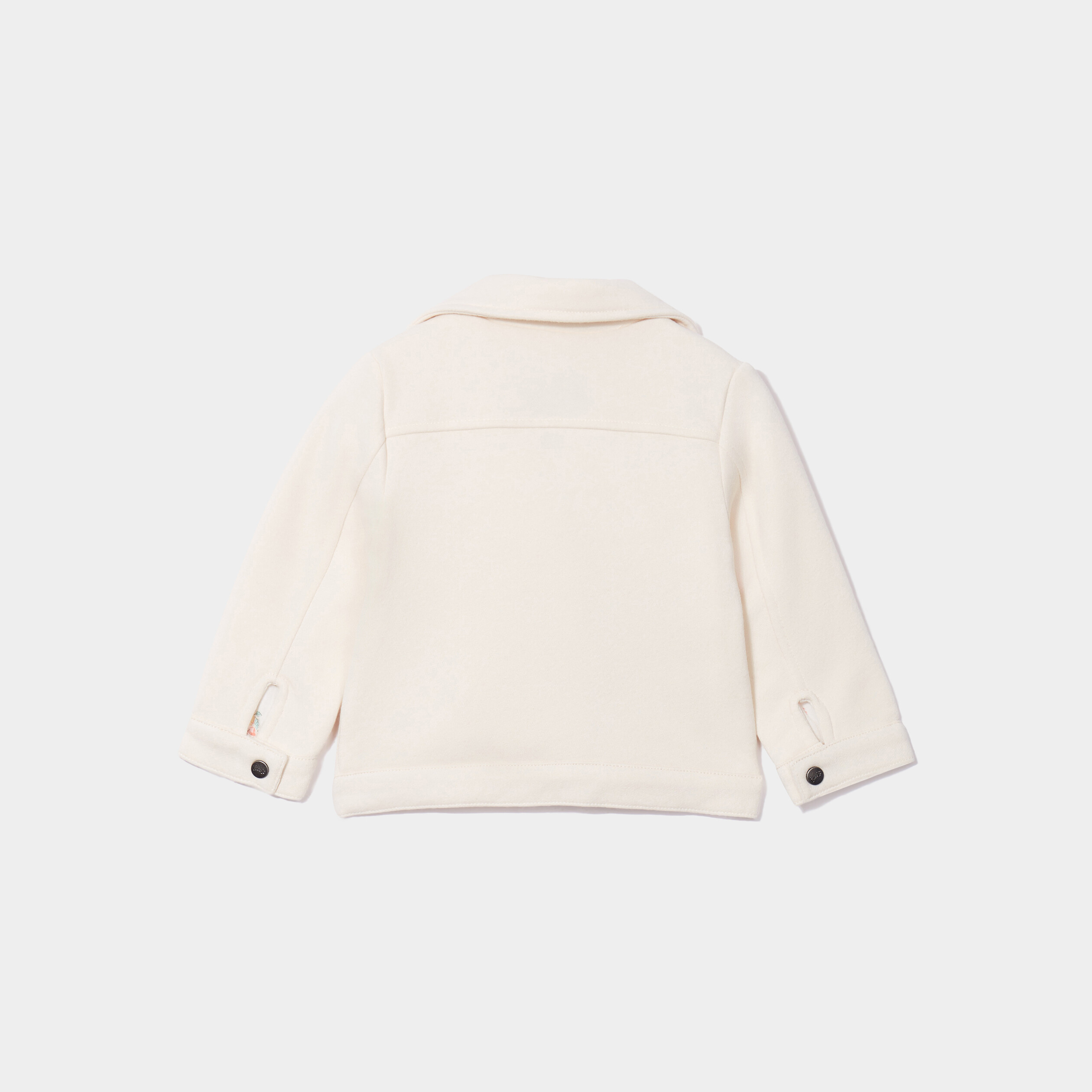 Veste esprit biker droite ecru b&eacute;b&eacute; fille
