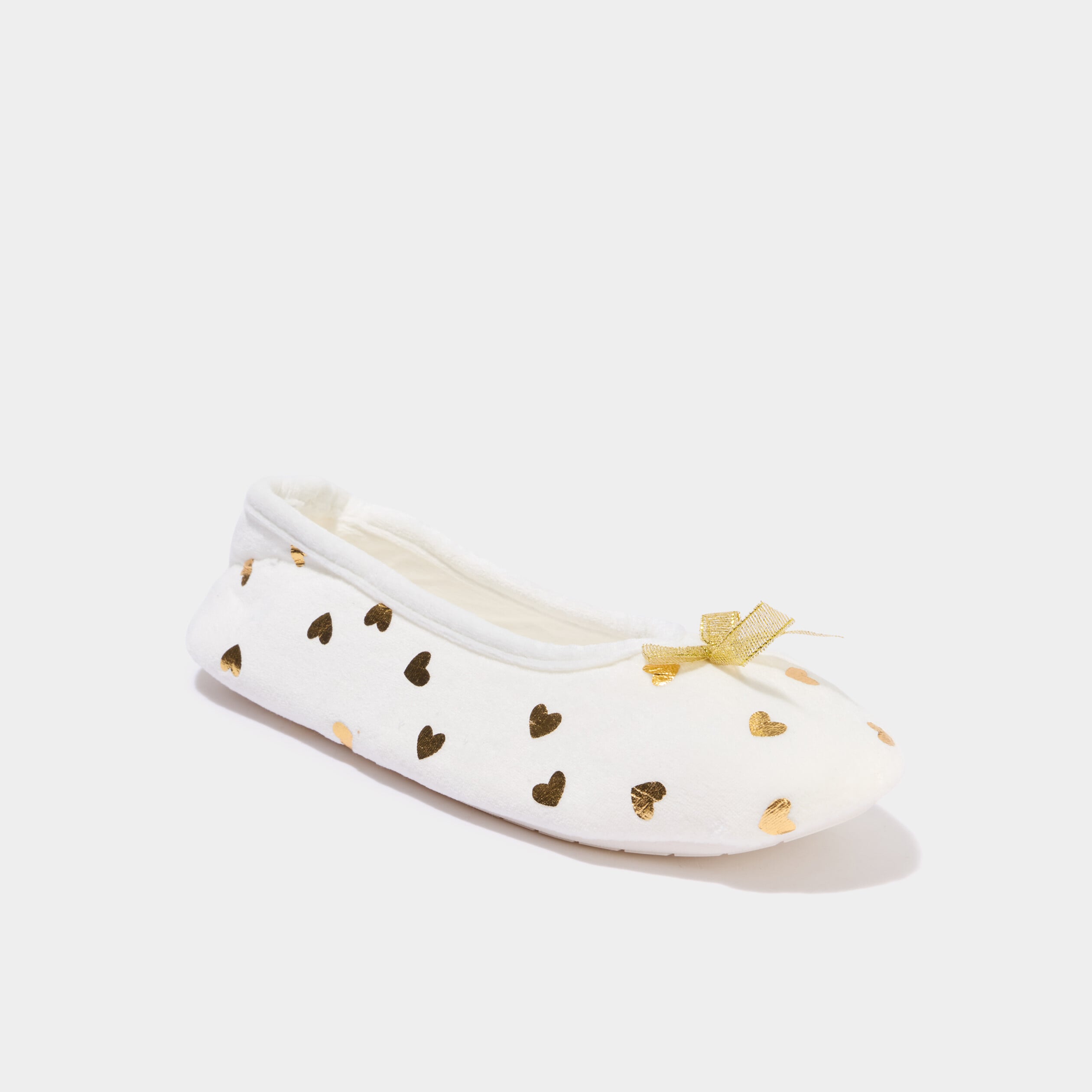 Chaussons ballerines avec pochette blanc femme
