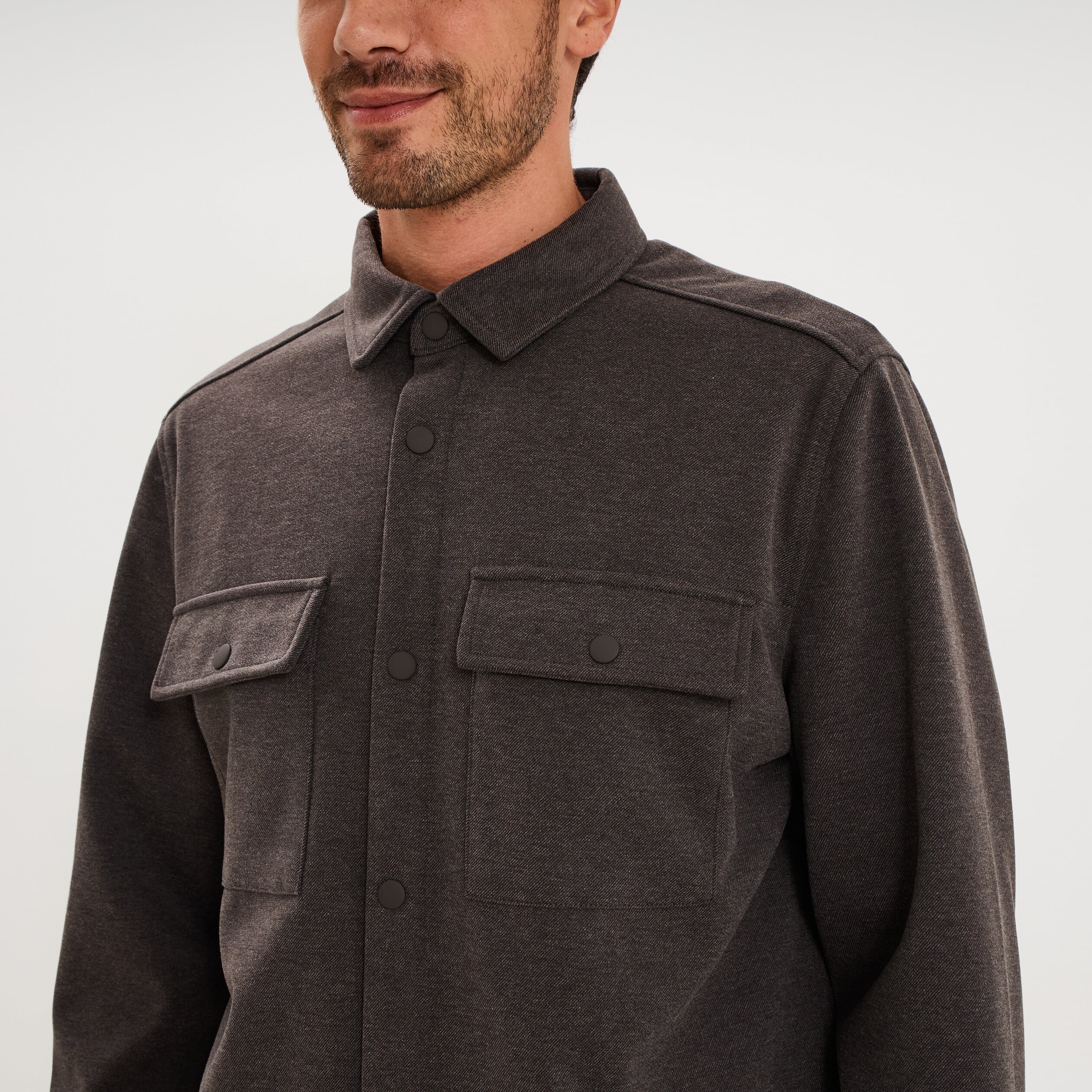 Surchemise 2 poches marron chocolat homme