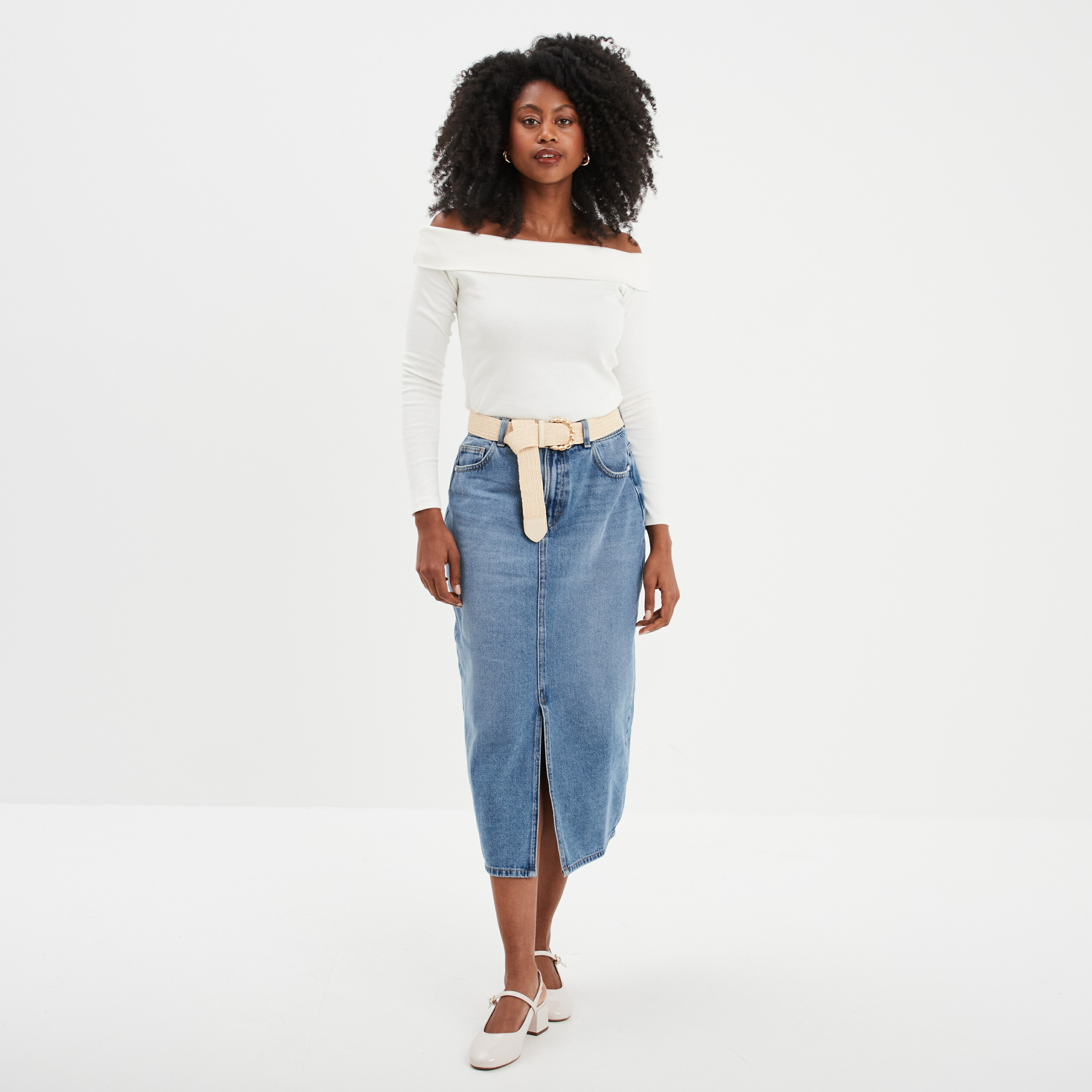 Jupe Midi Jupe Droite Jean Jupe Crayon Jupe Longue Jeans Jupe