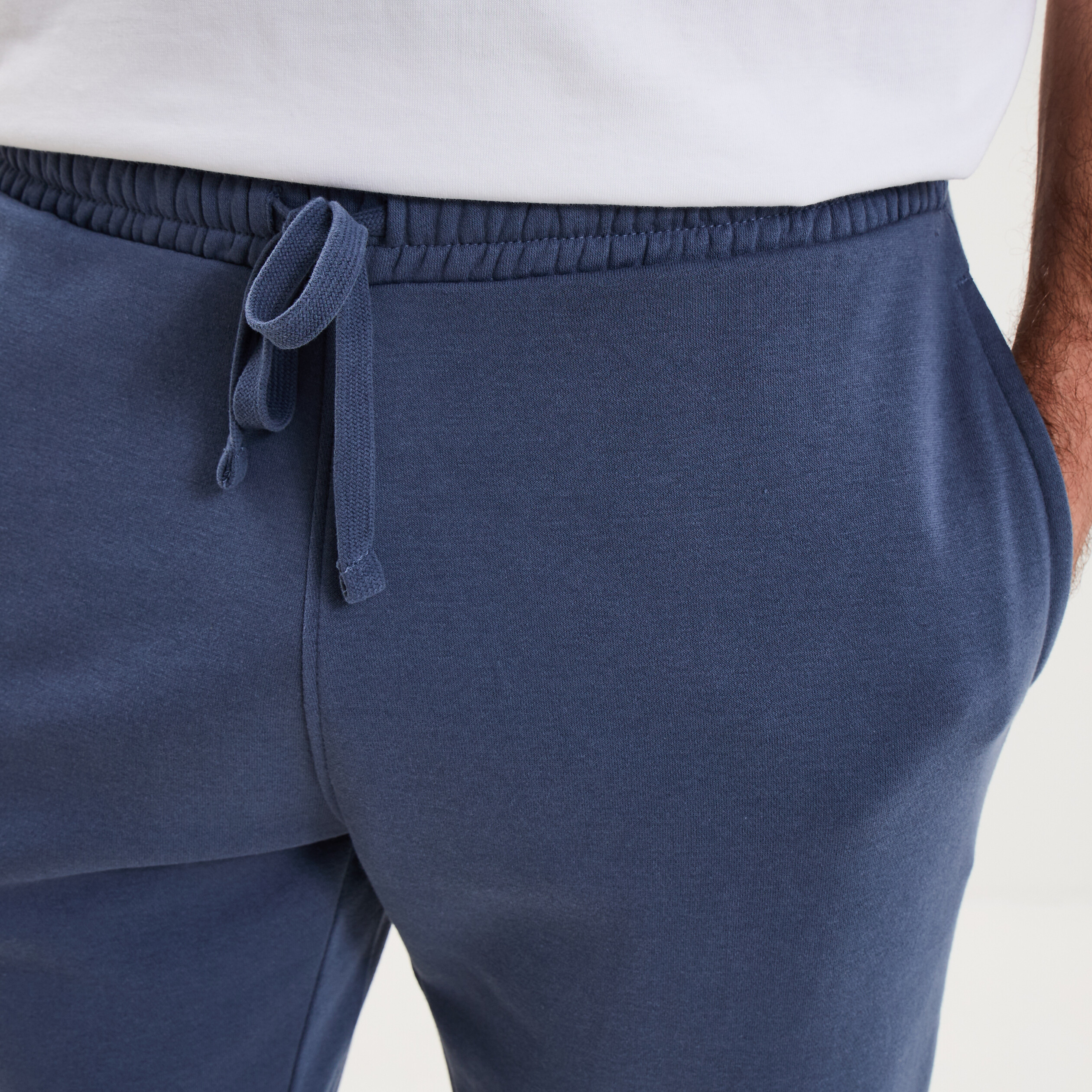 Pantalon jogging droit molleton bleu lavande homme