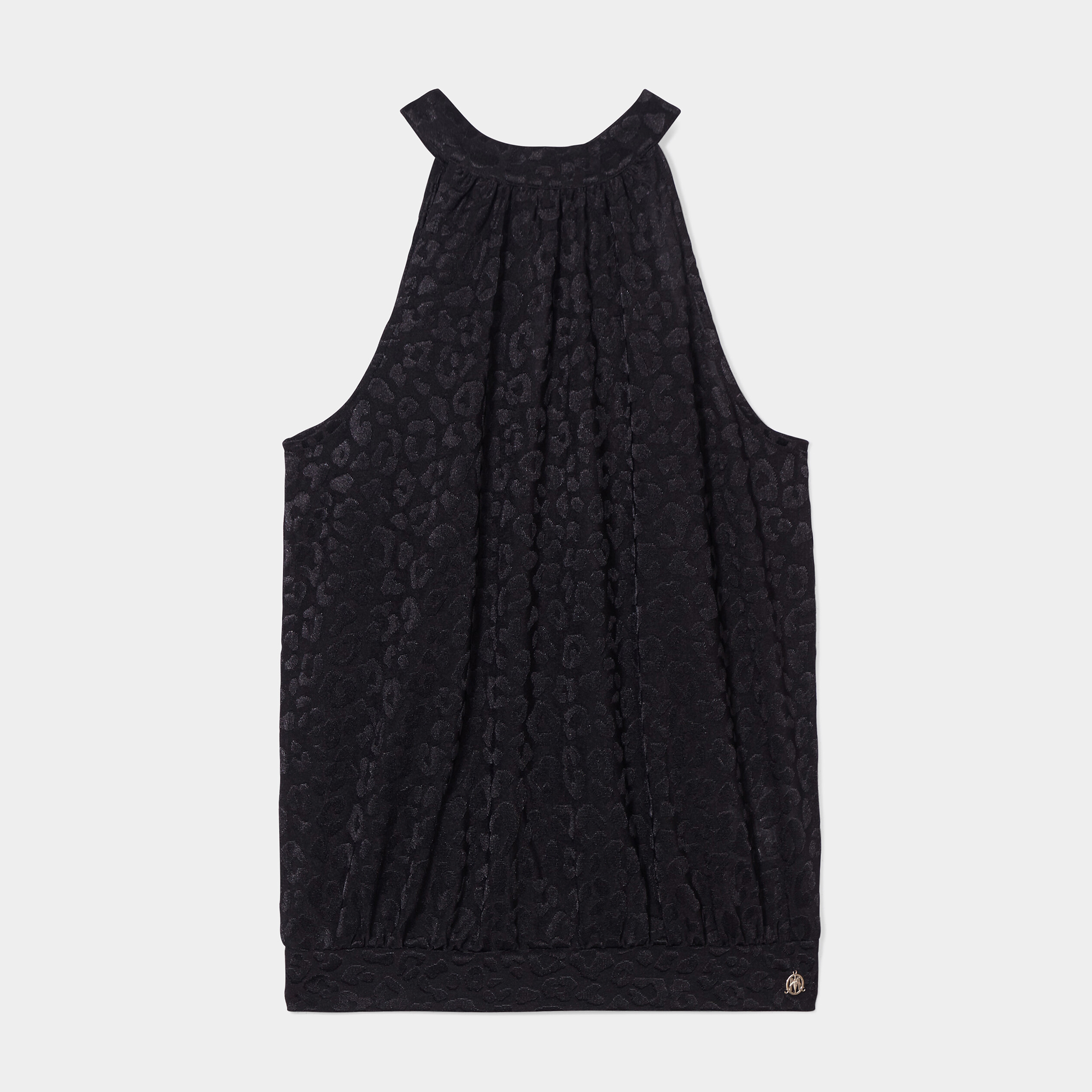 T-shirt encolure américaine sans manches noir femme
