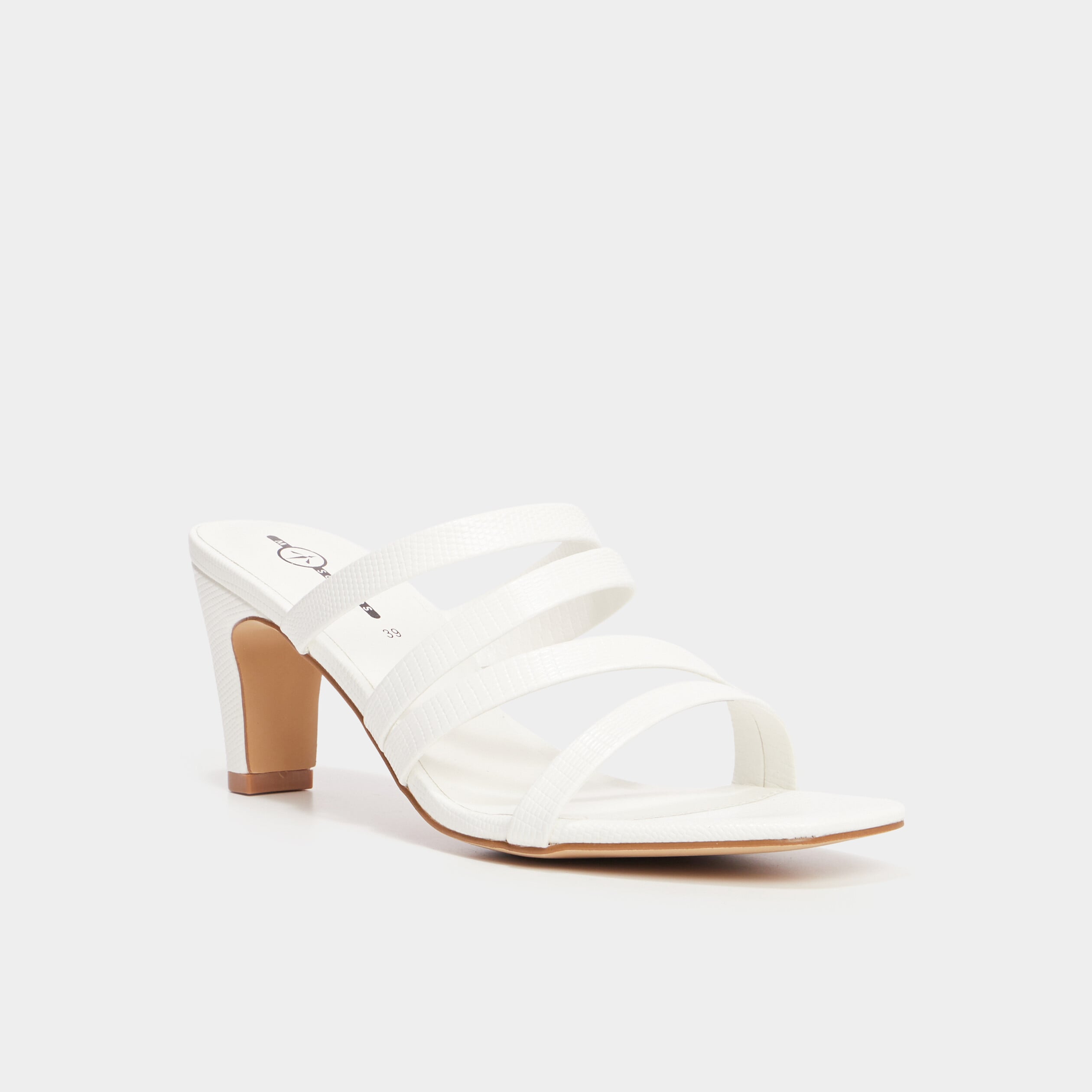 Mules &agrave; talons blanc femme