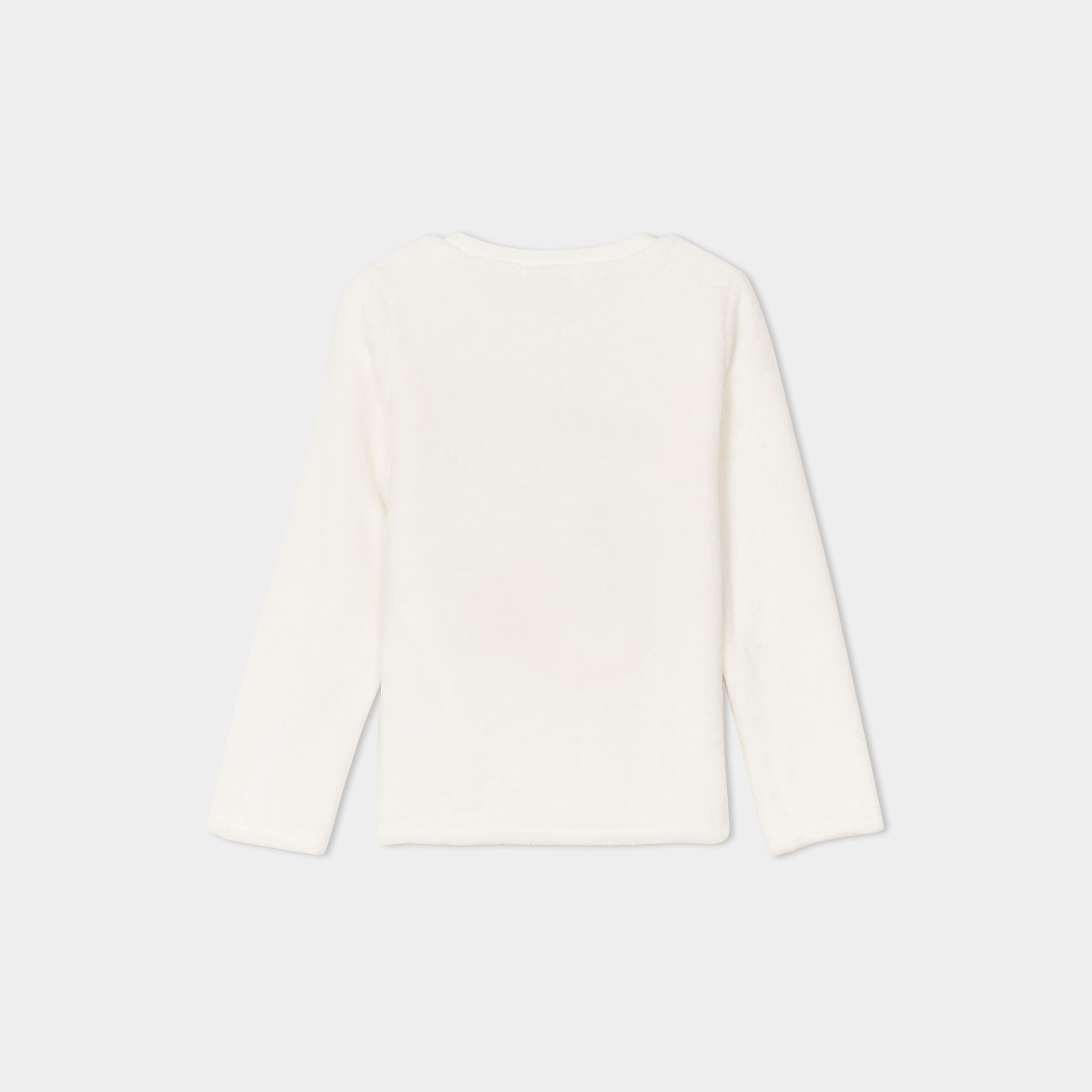 Ensemble pyjama 2 pi&egrave;ces effet polaire blanc fille