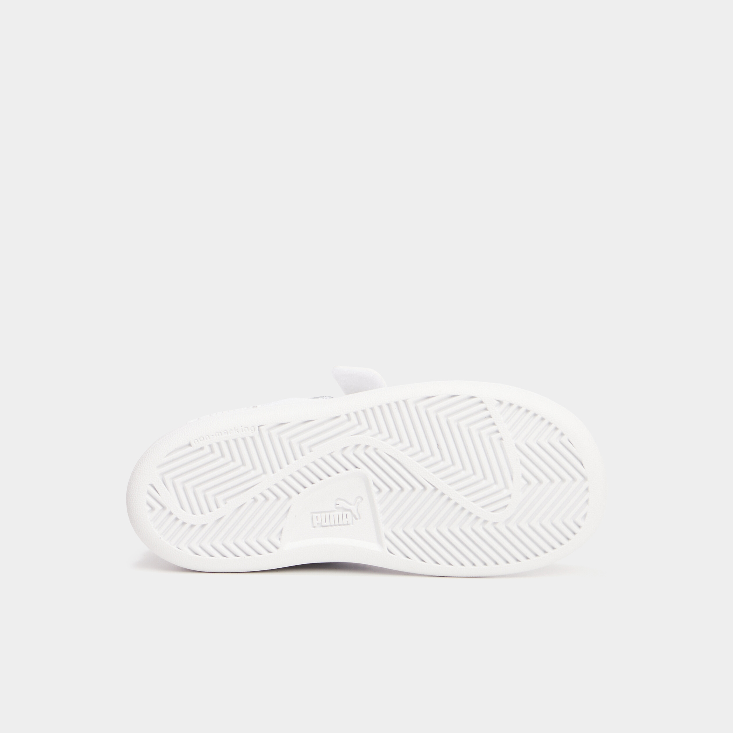 Tennis basses à scratchs Puma Smash blanc garçon