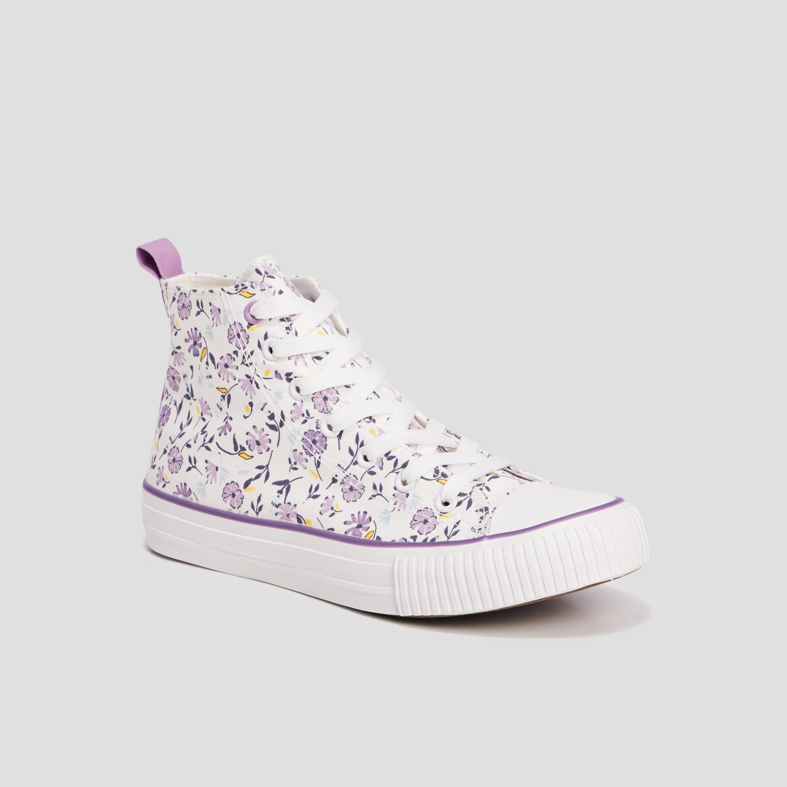 baskets montantes en toile a lacets multicolore femme Baskets montantes en toile à lacets multicolore femme