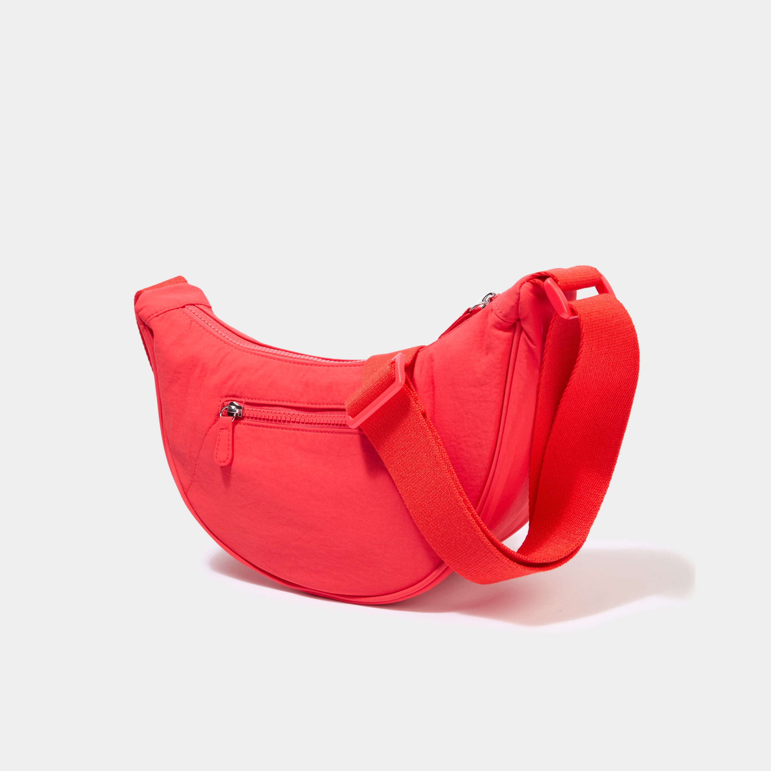 Sac banane en bandouli&egrave;re rouge clair femme