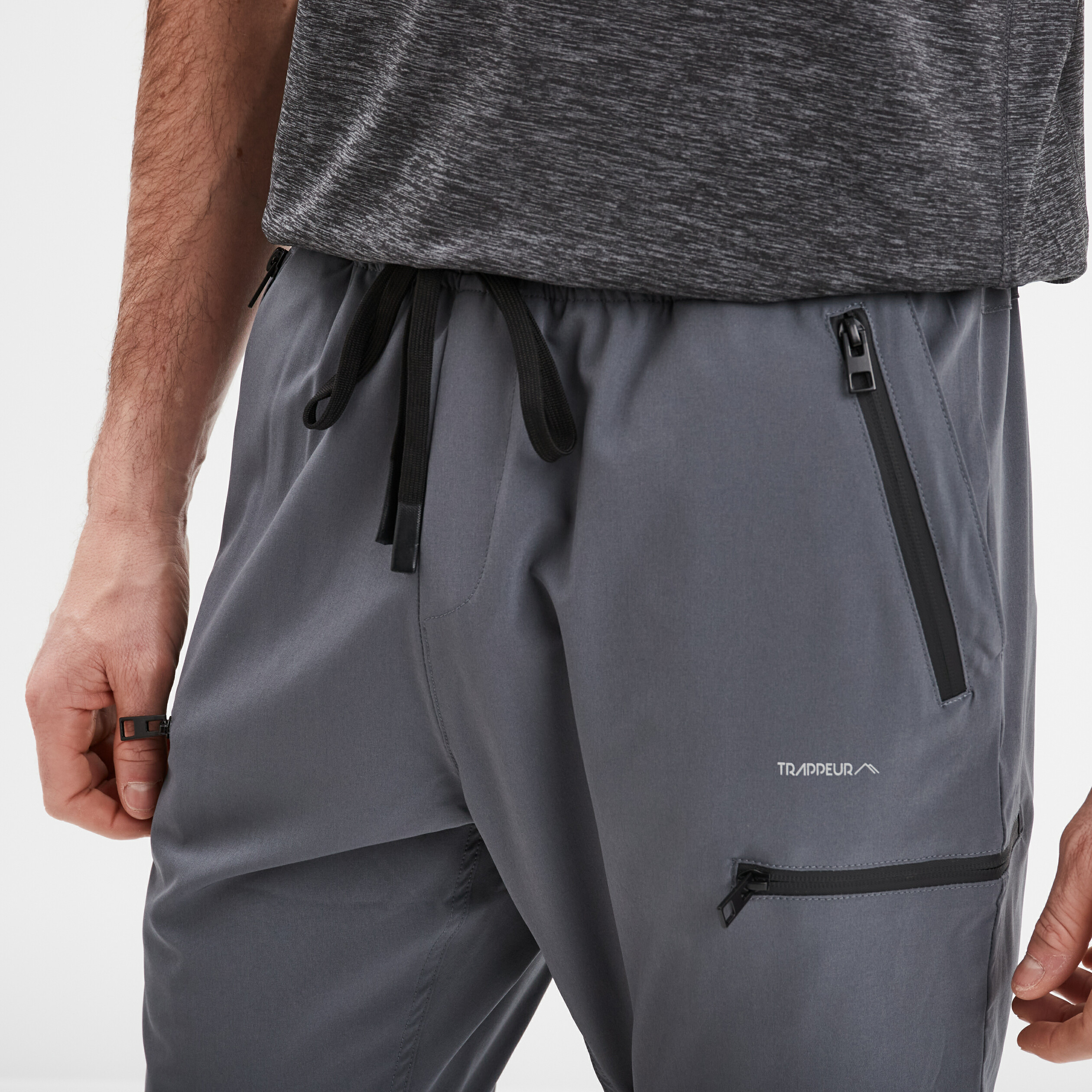 pantalon slim cargo deperlant trappeur gris fonce homme Pantalon slim cargo déperlant Trappeur gris foncé homme