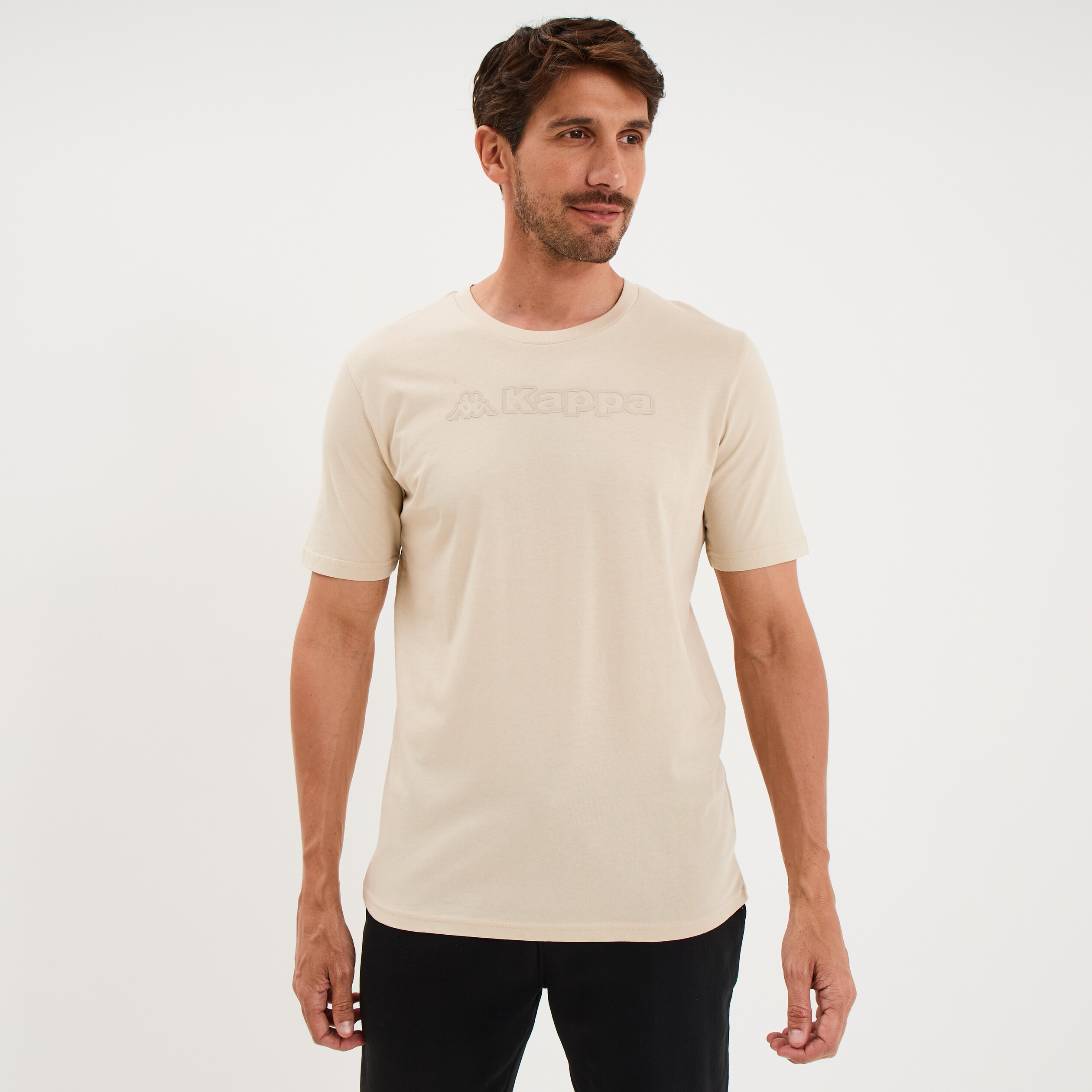 T-shirt manches courtes coton Kappa ivoire homme
