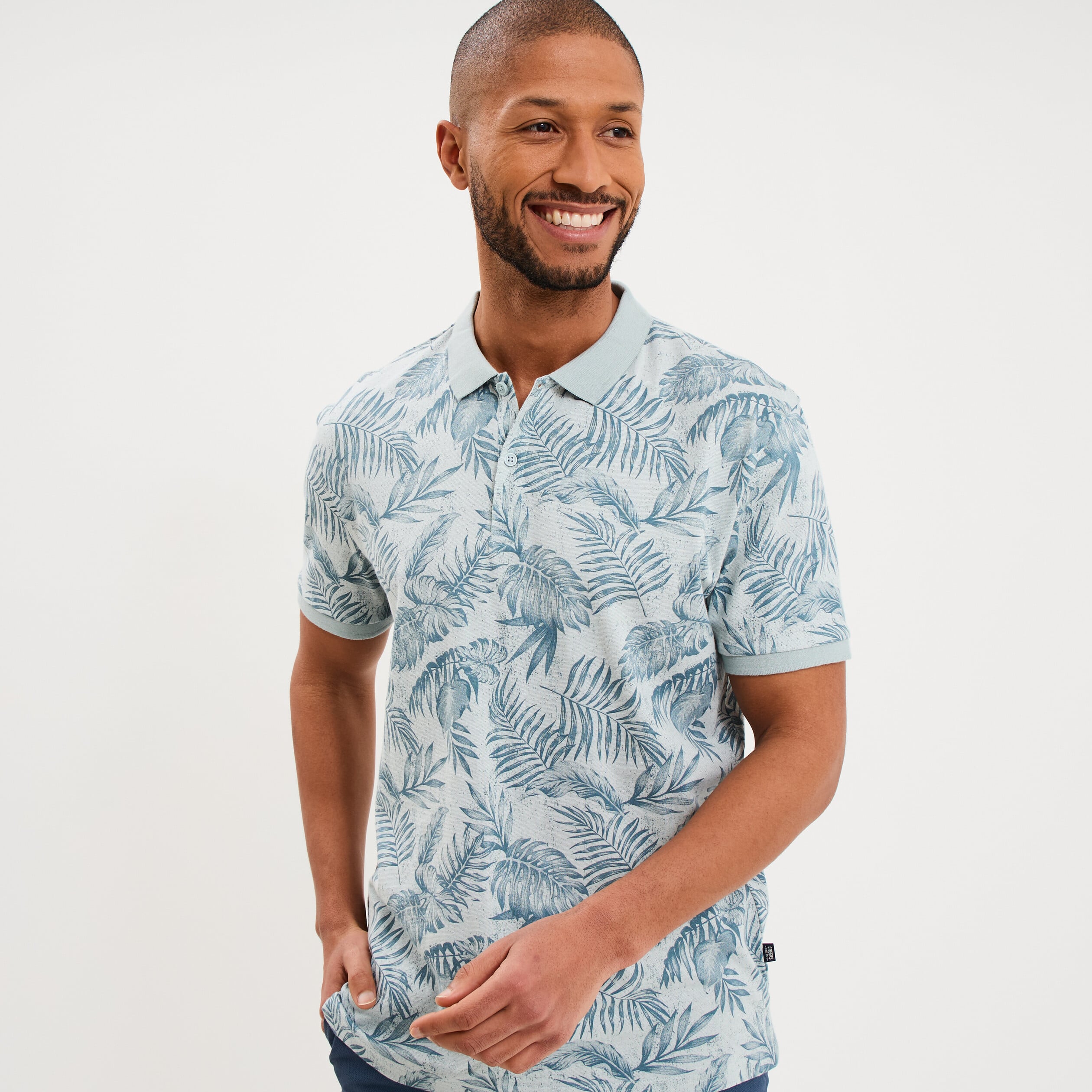 Polo jersey droit manches courtes coton gris homme