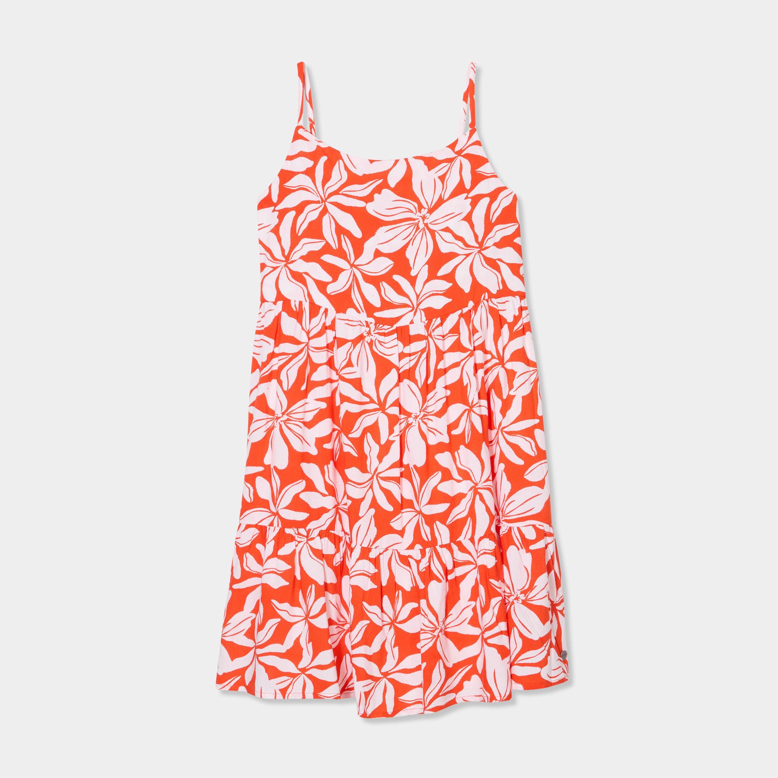 Robe avec bretelles courte orange fille