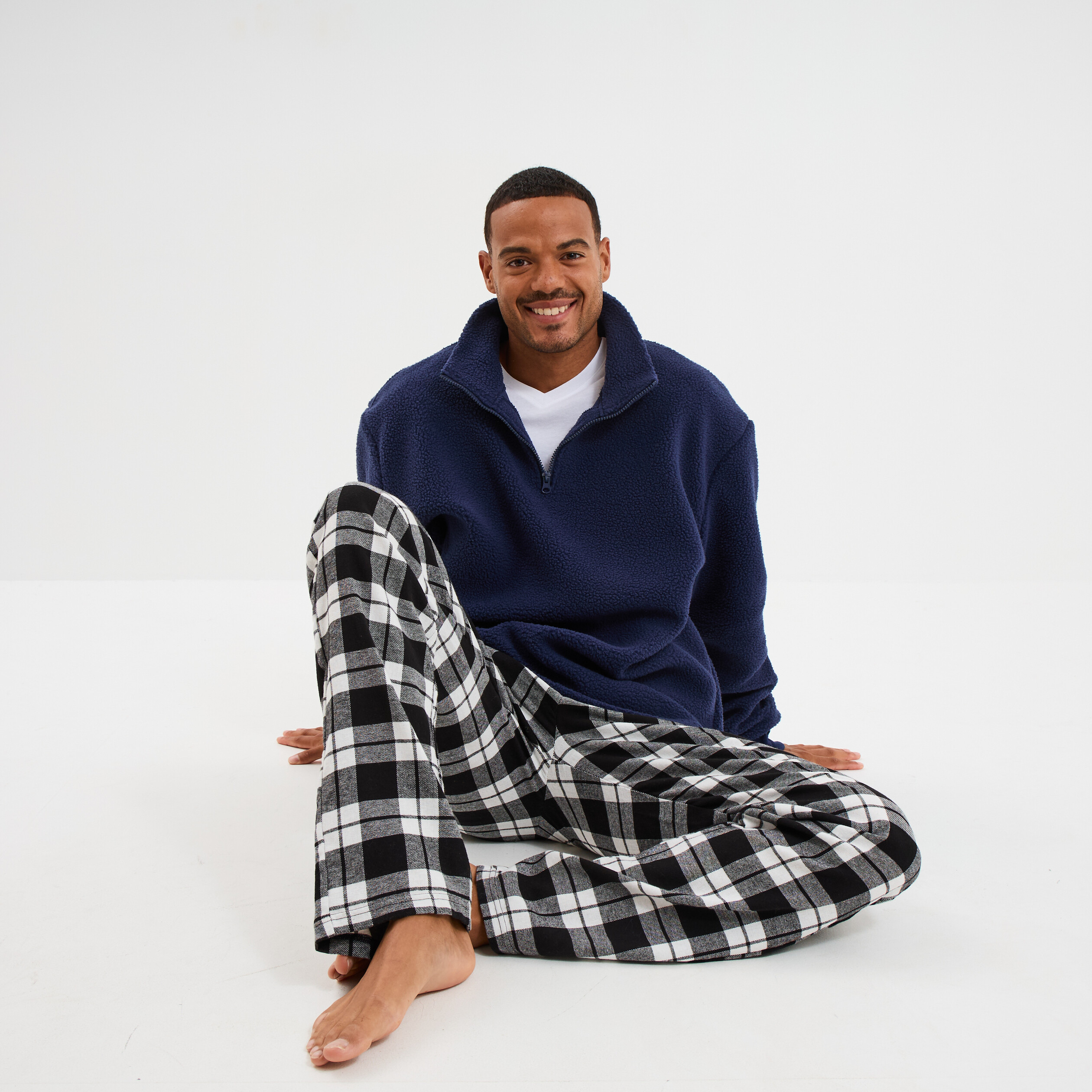 Sweat-shirt Homme Sans Capuche - Polaire, Manches Longues, Coupe Régulière, Pour Loisirs Et Décontracté