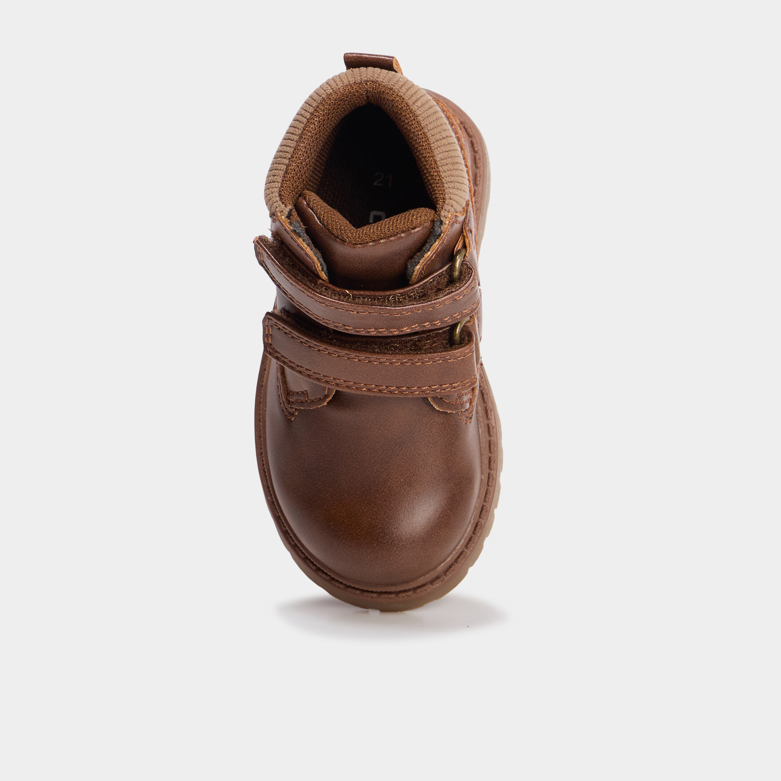 Boots &agrave; scratchs marron b&eacute;b&eacute; gar&ccedil;on