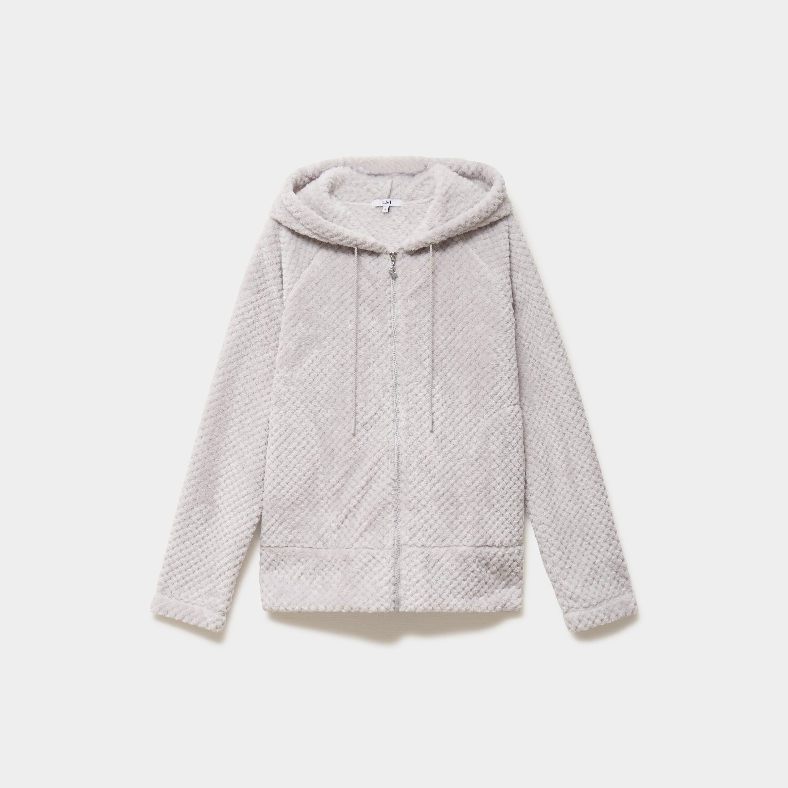 Veste de pyjama effet polaire gris clair femme