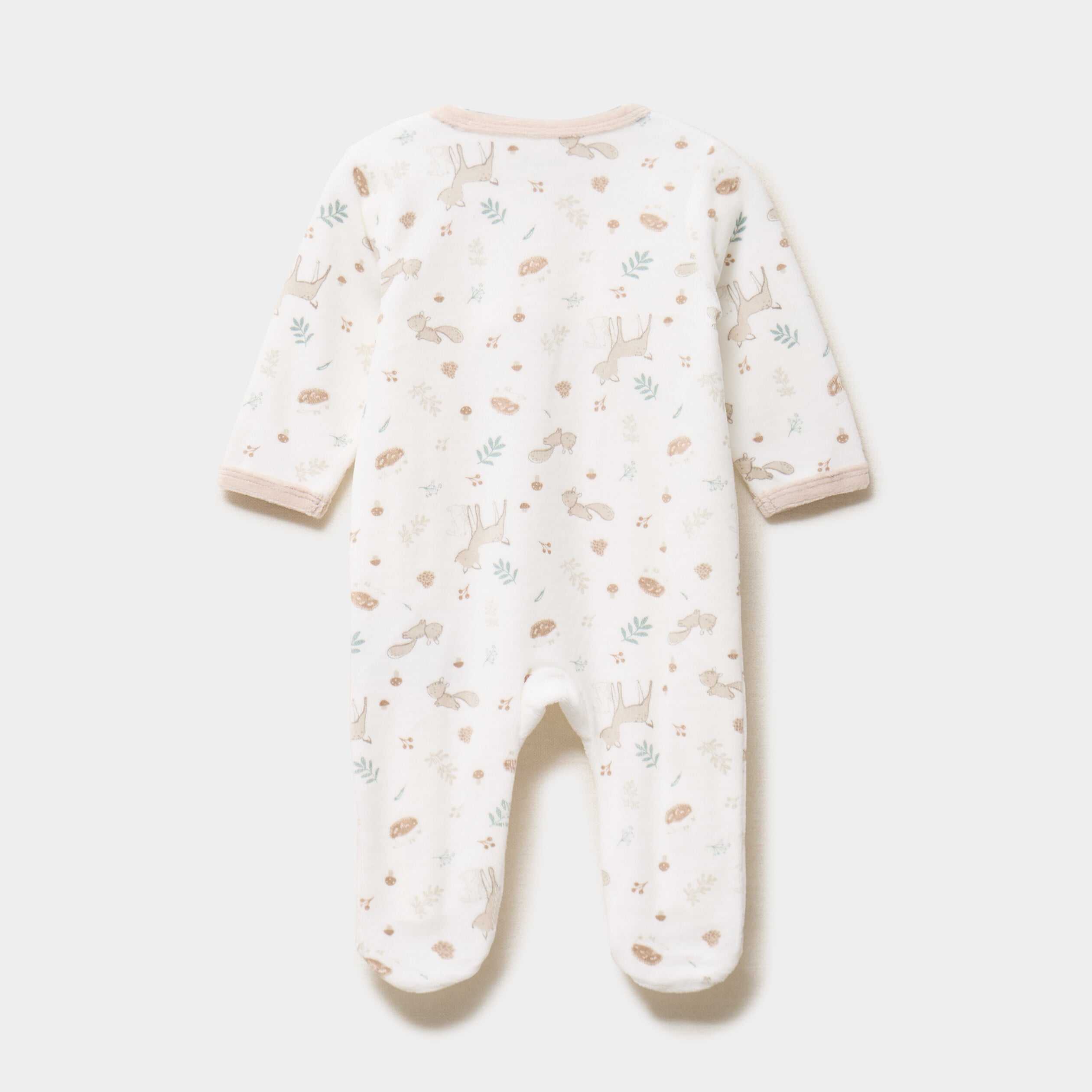 Dors-bien effet velours manches longues blanc b&eacute;b&eacute;