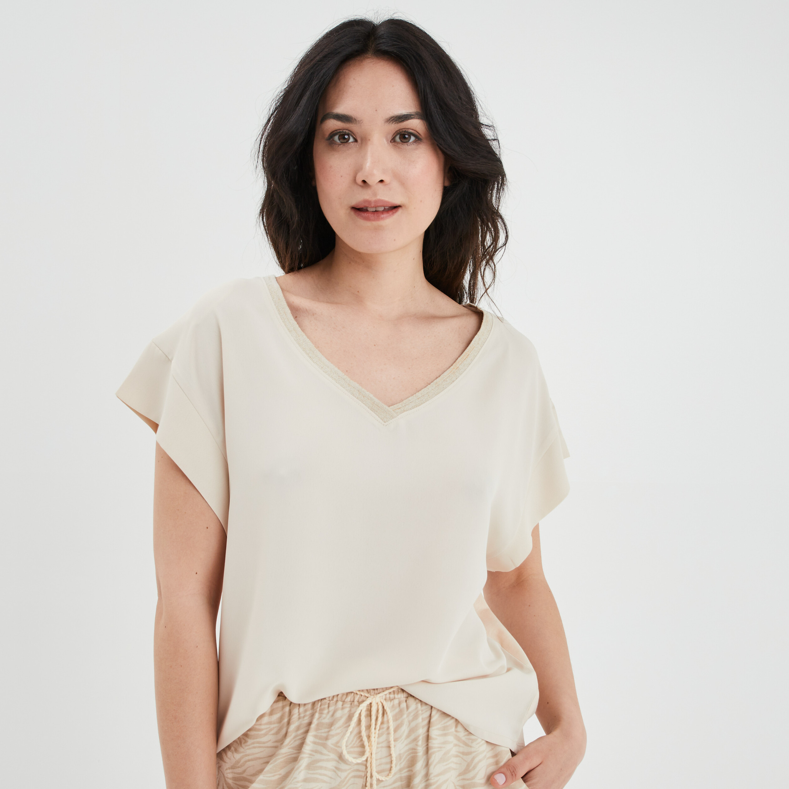 Tee shirt métallisé femme deals