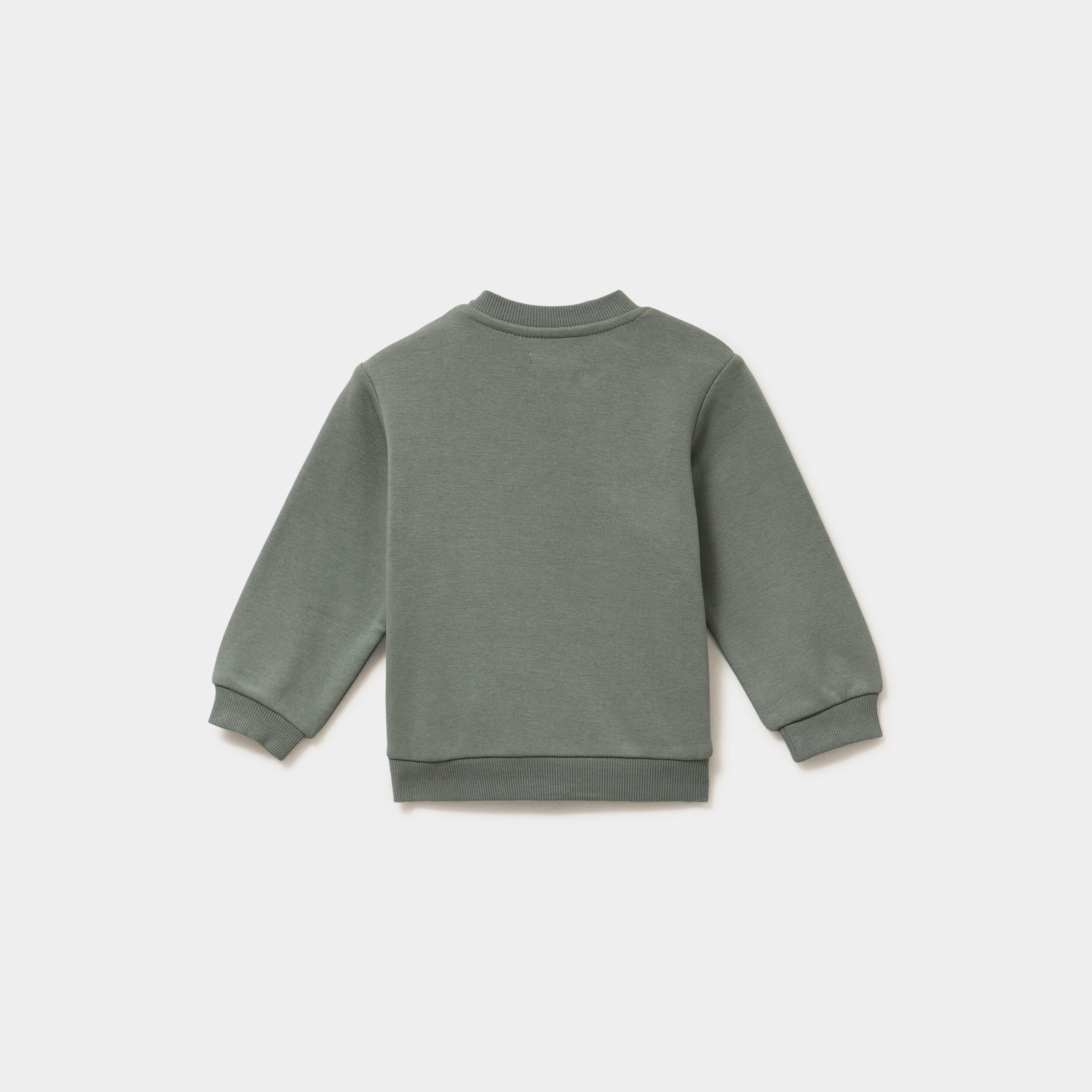 Sweat col rond 1 poche manches longues vert kaki b&eacute;b&eacute; gar&ccedil;on