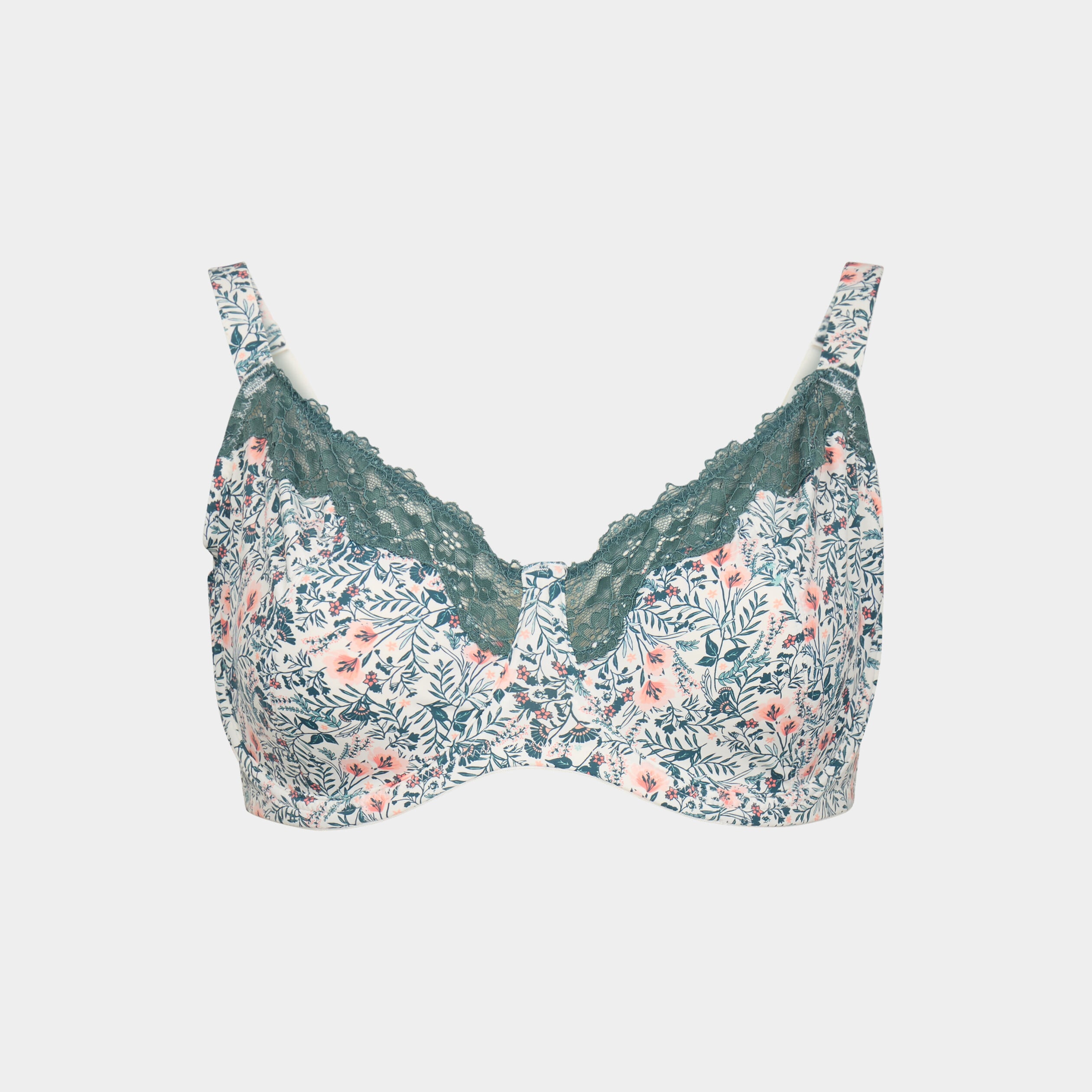 Soutien-gorge corbeille microfibre vert turquoise femme grande taille