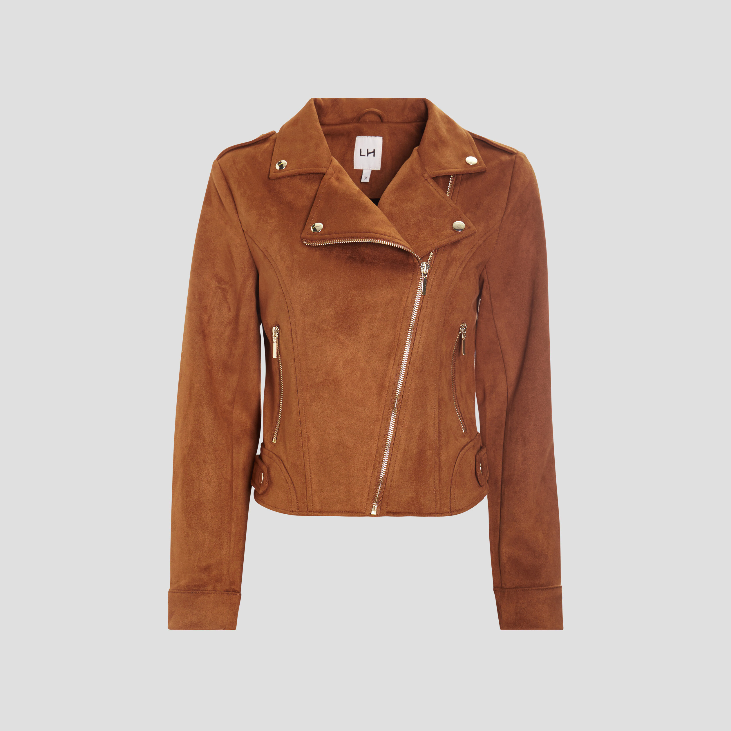 Veste de biker en suédine pour homme, Camel ou noir