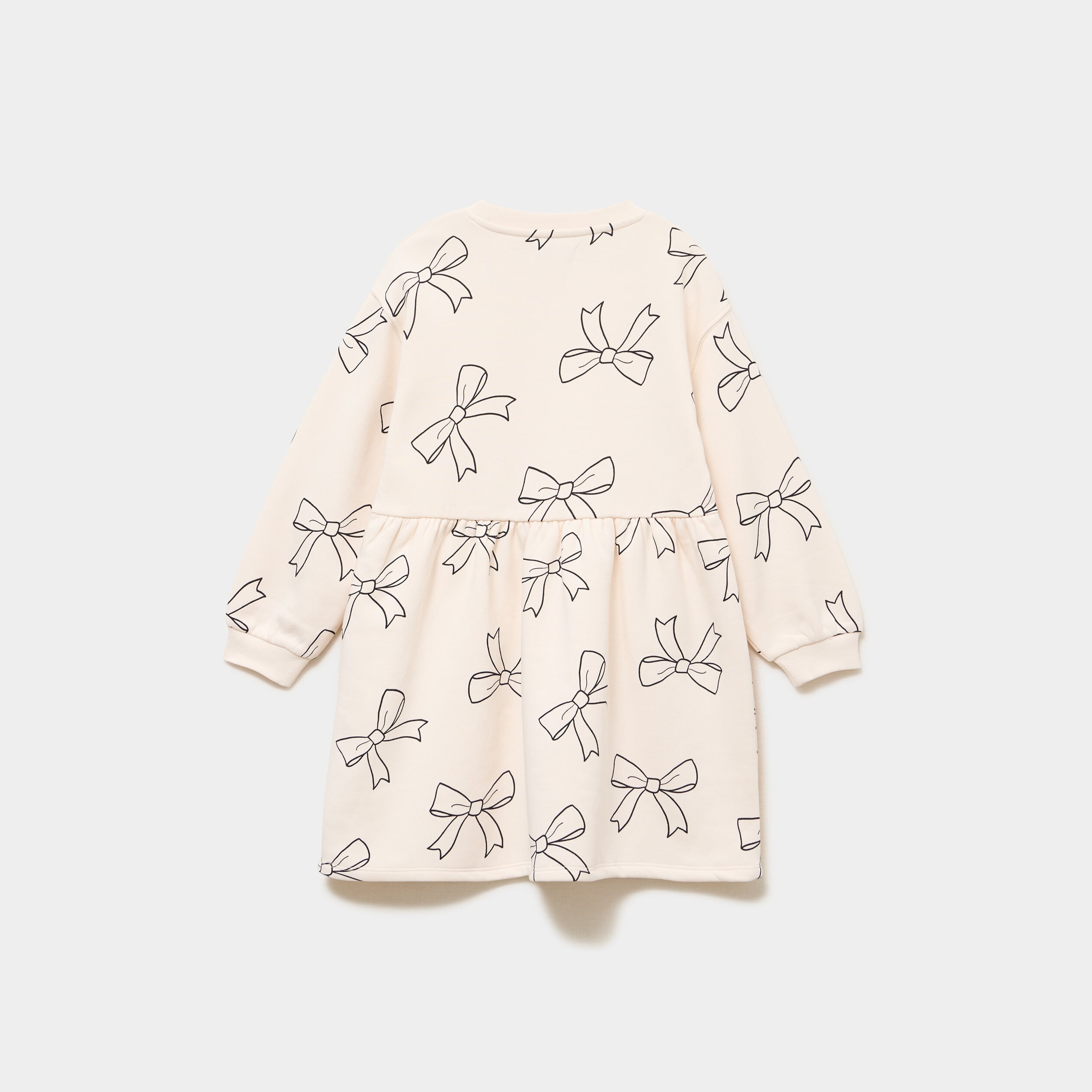 Robe sweat molletonn&eacute;e ample courte beige fille