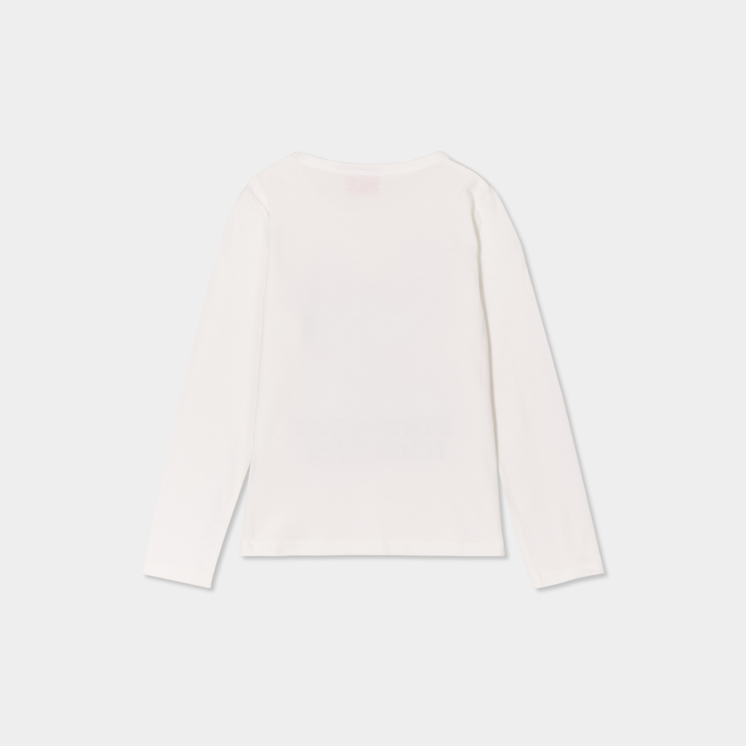 T-shirt manches longues coton Barbie ivoire fille