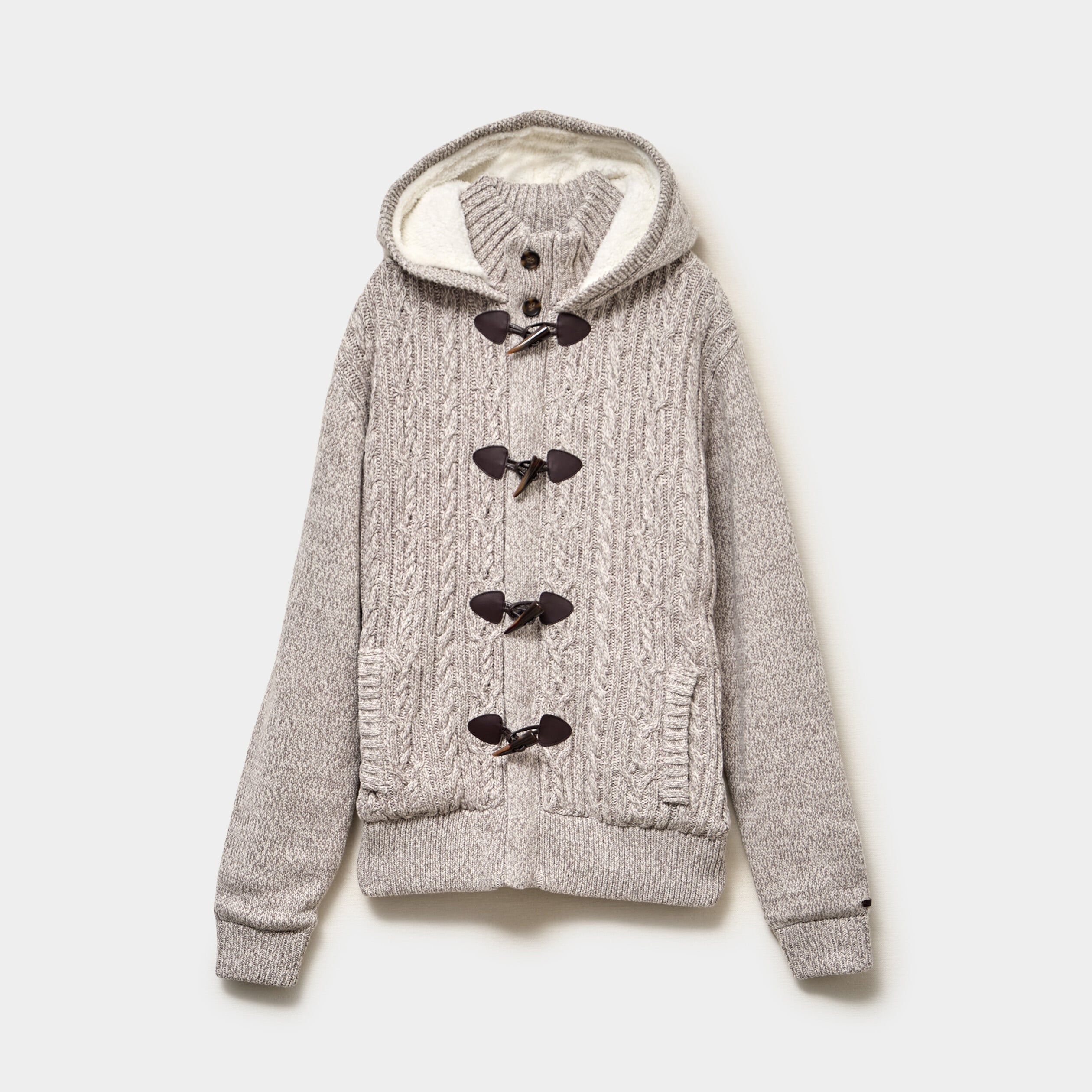 Gilet &agrave; capuche fourr&eacute;e ivoire homme