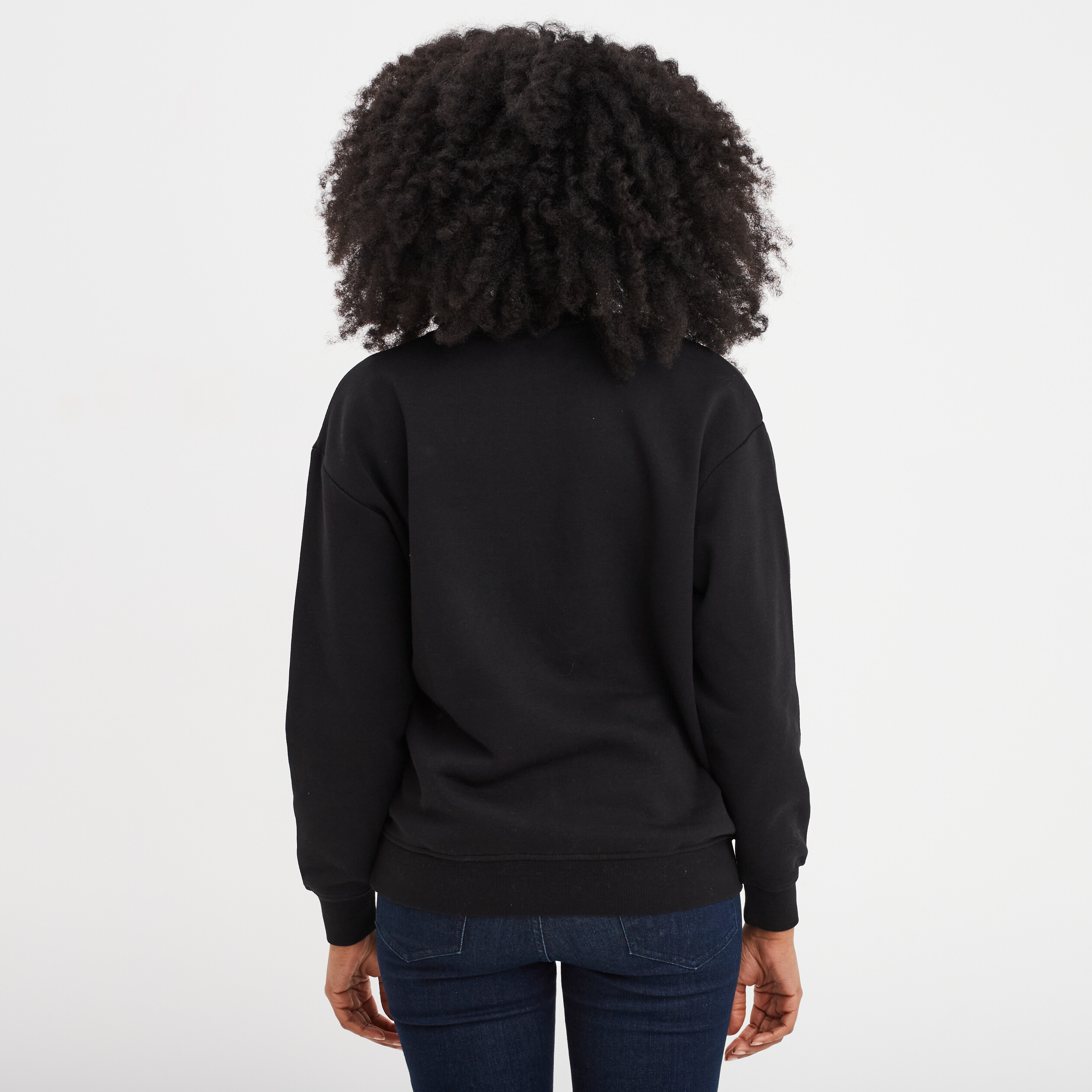 sweat col rond manches longues noir femme Sweat col rond manches longues noir femme