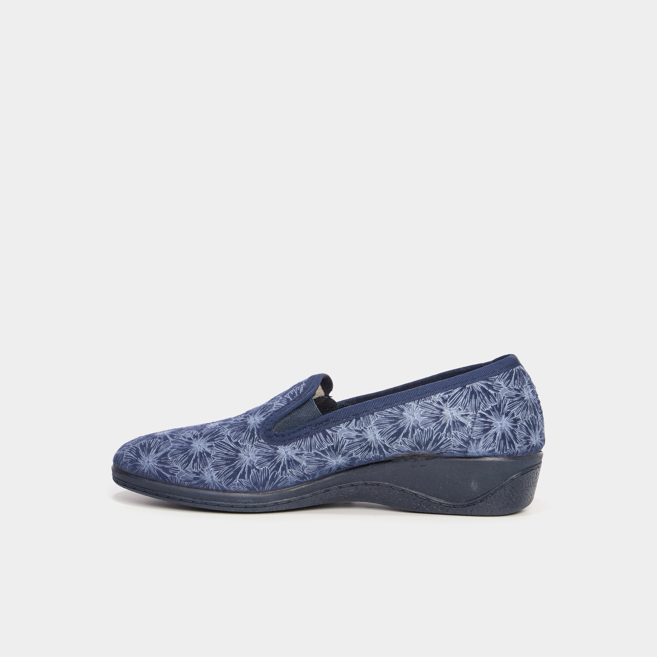 Chaussons compens&eacute;s bleu femme