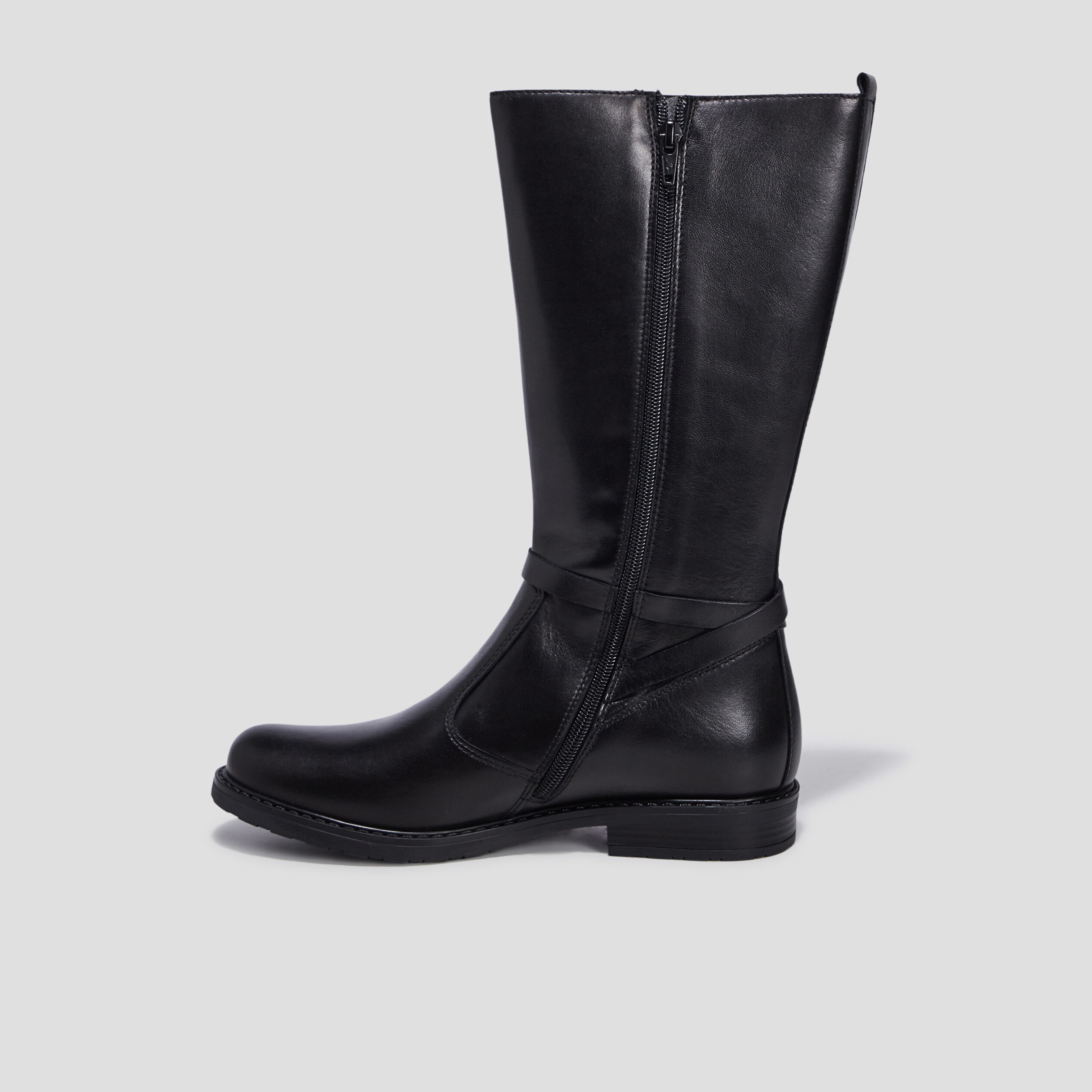 bottes avec boucles en cuir noir fille Bottes avec boucles en cuir noir fille