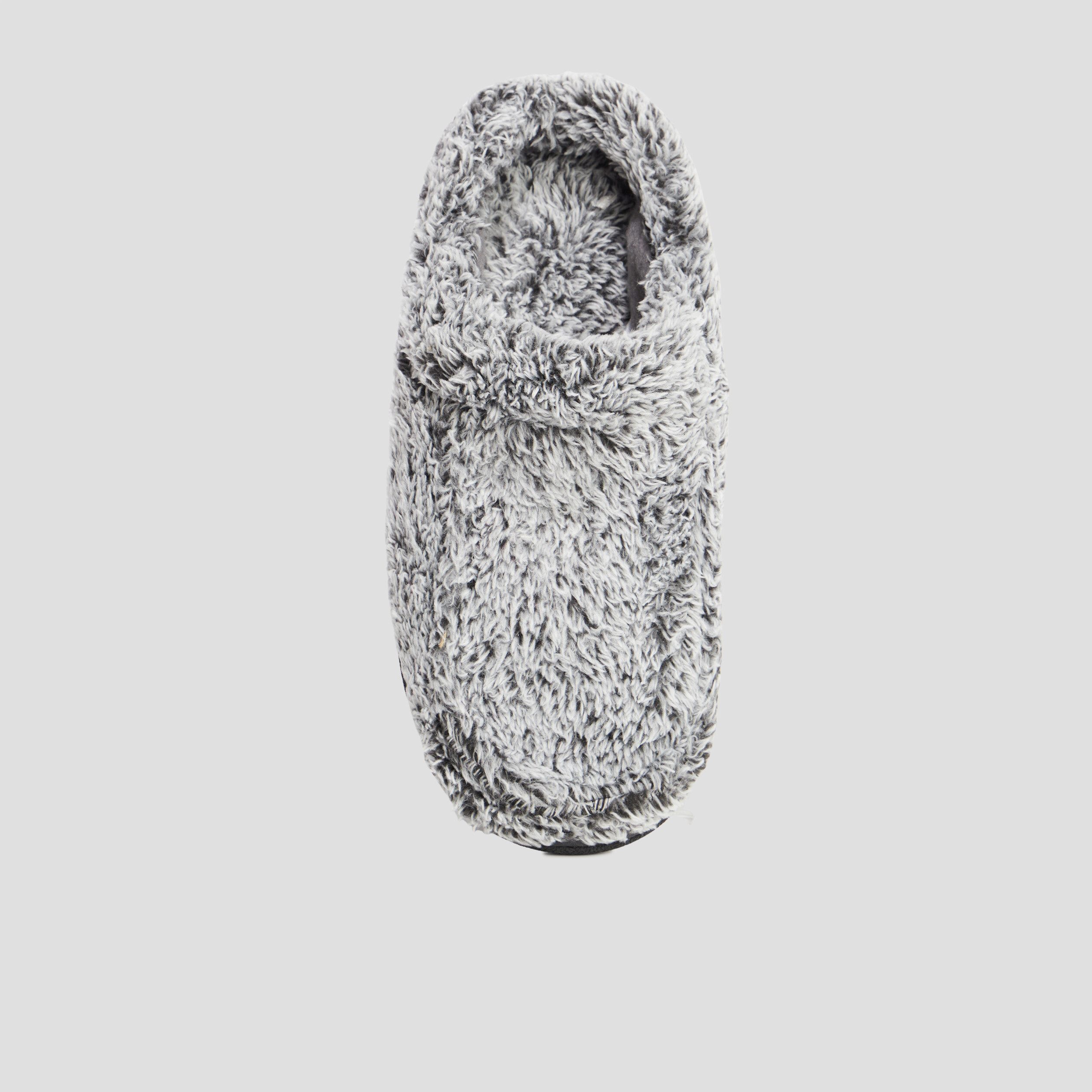 chaussons bout rond fourres gris homme Chaussons bout rond fourrés gris homme
