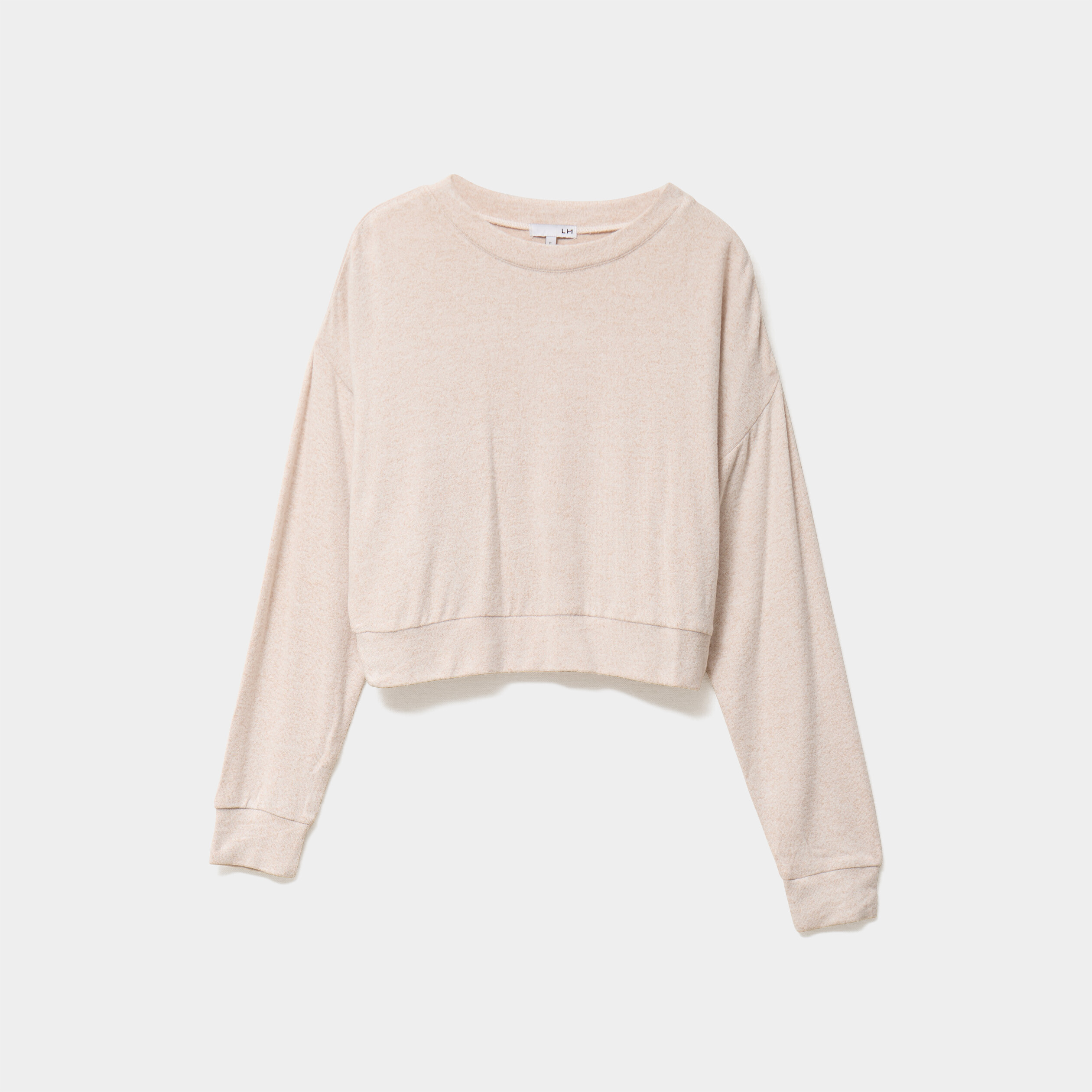 Sweat manches longues chiné sable femme