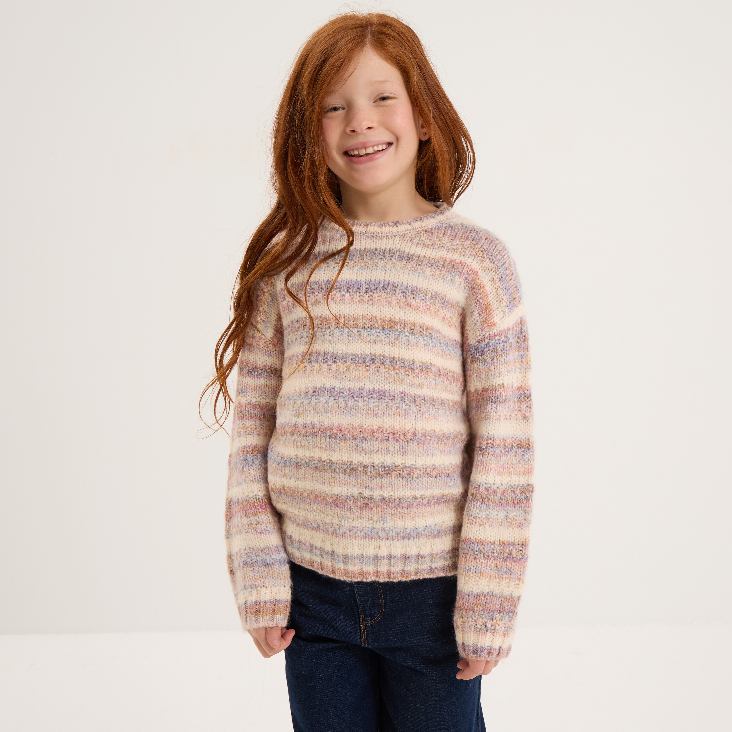 Pull Fille Marks & Spencer 6 Ans - Multicolore - Tricot Léger Col Ras Cou - Automne