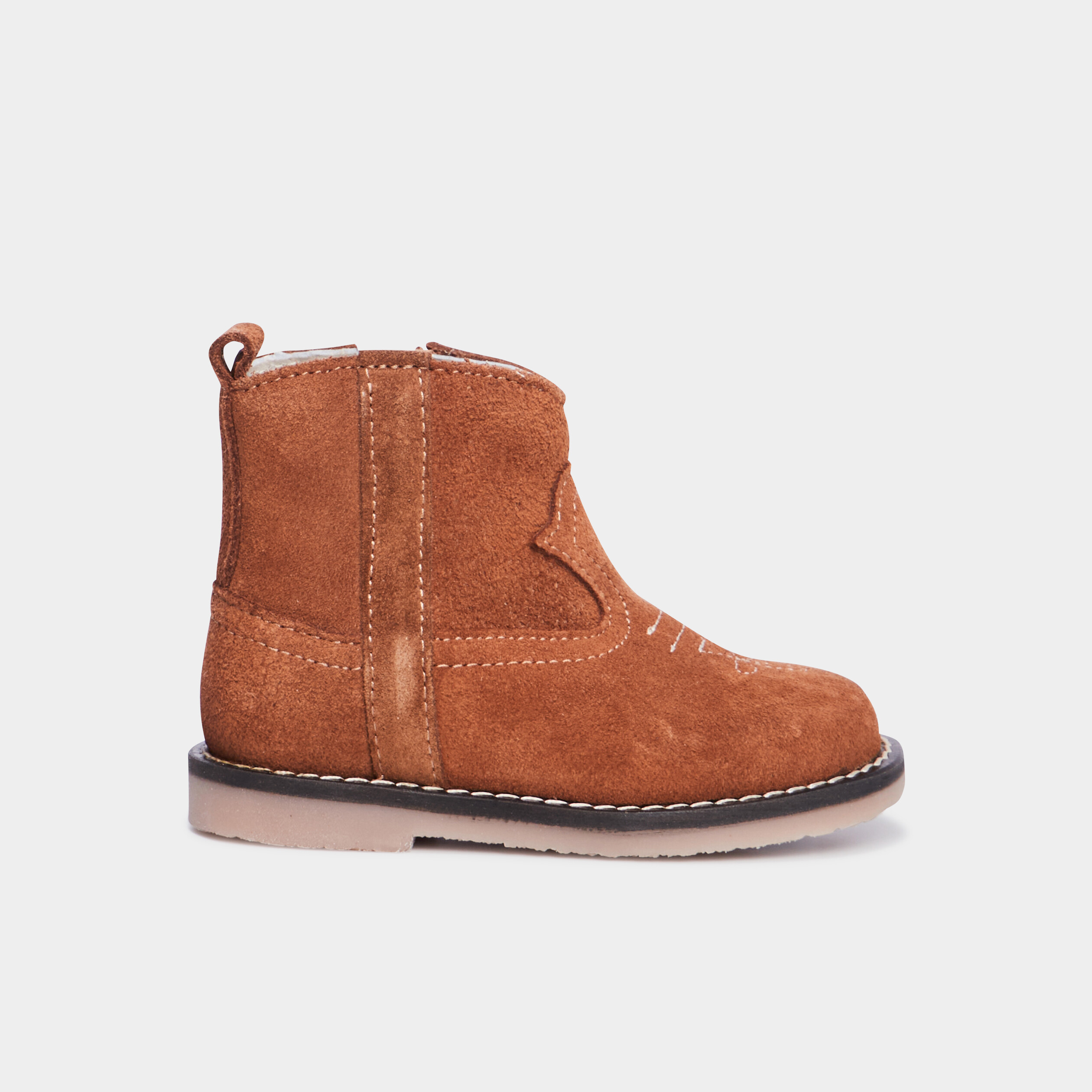 bottines en cuir effet suedine creeks camel bebef Bottines en cuir effet suédine Creeks camel bébé fille